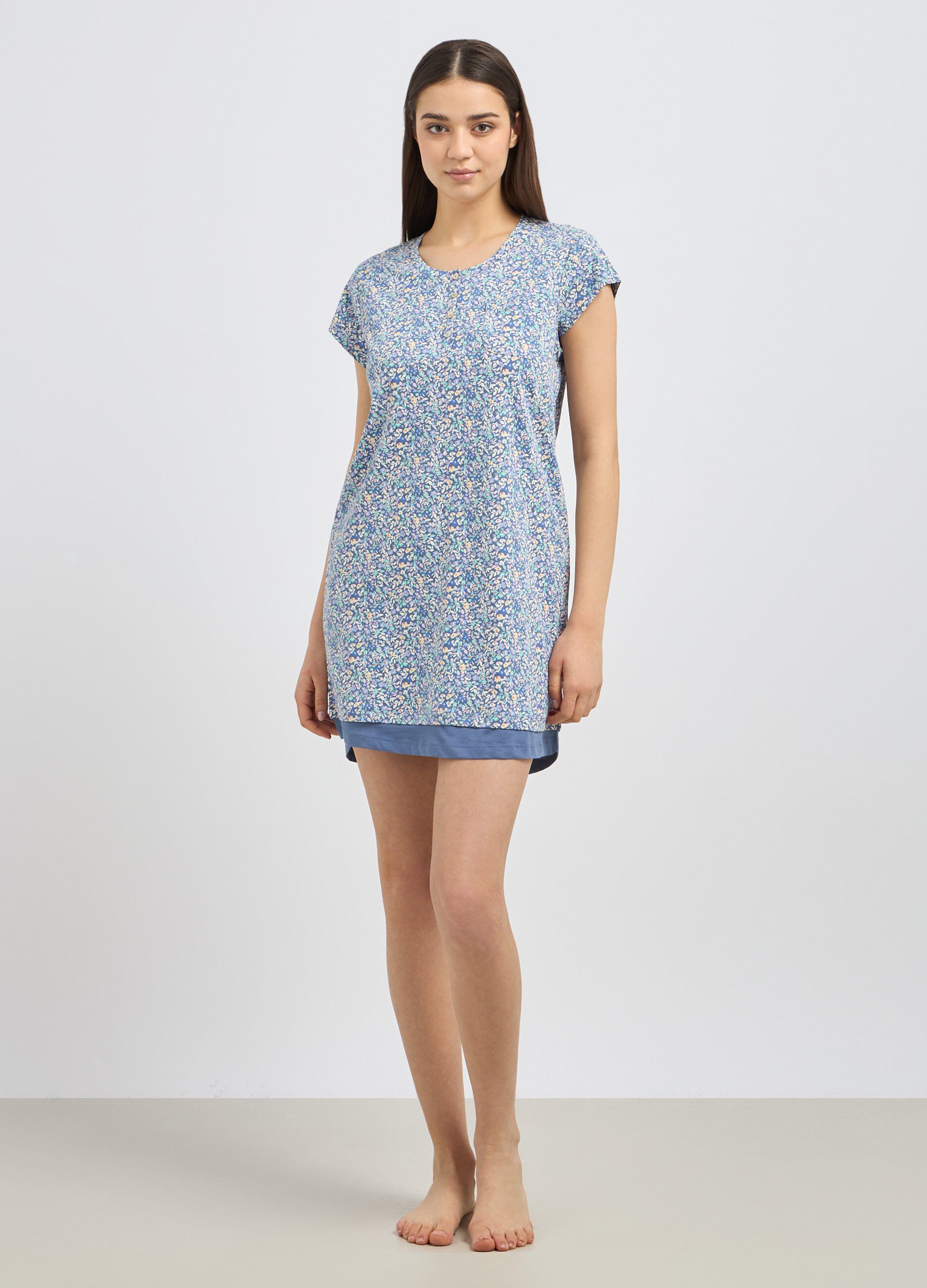 Camicia da notte in puro cotone donna_0