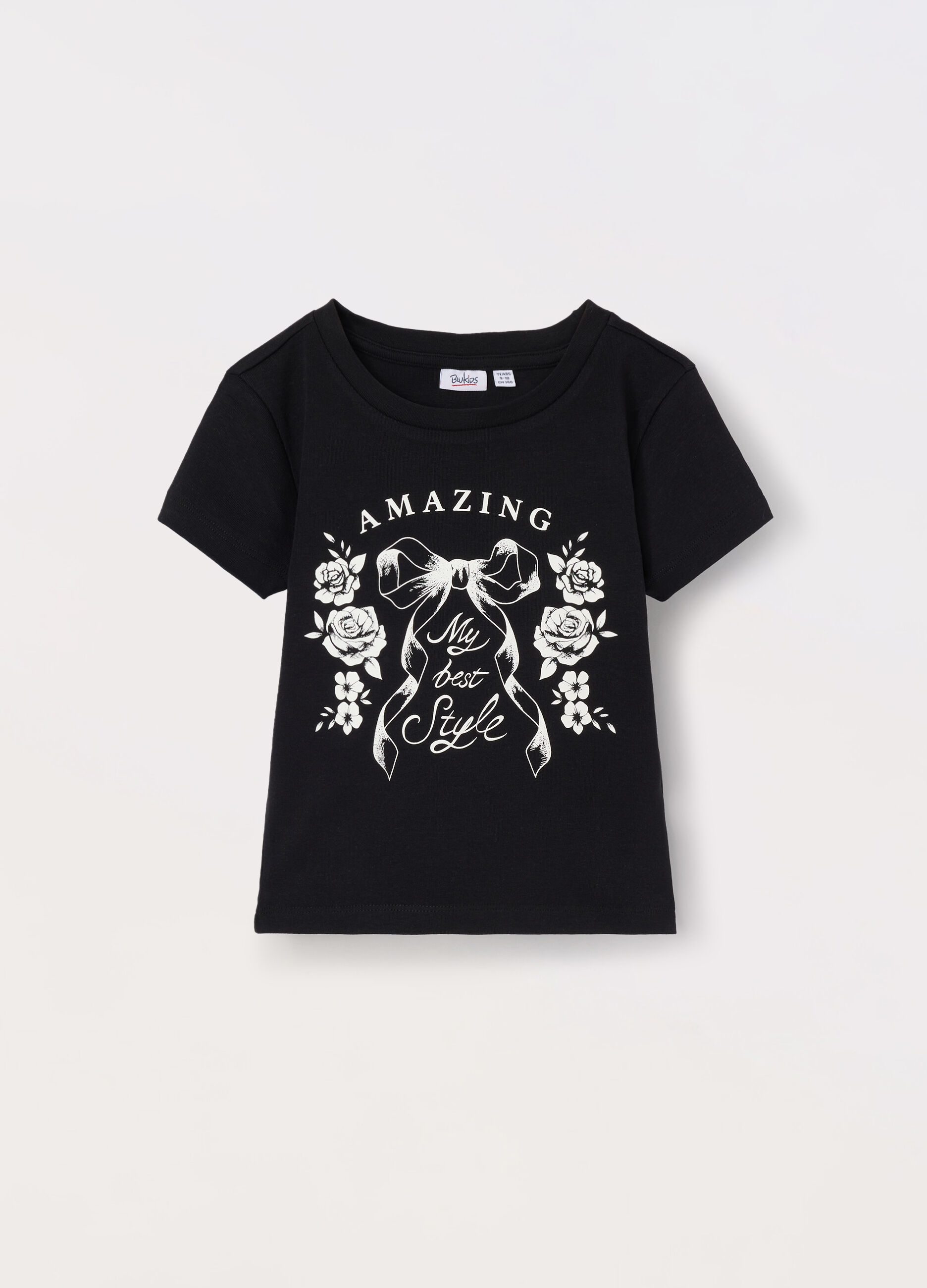 T-shirt in jersey di cotone stretch ragazza_0