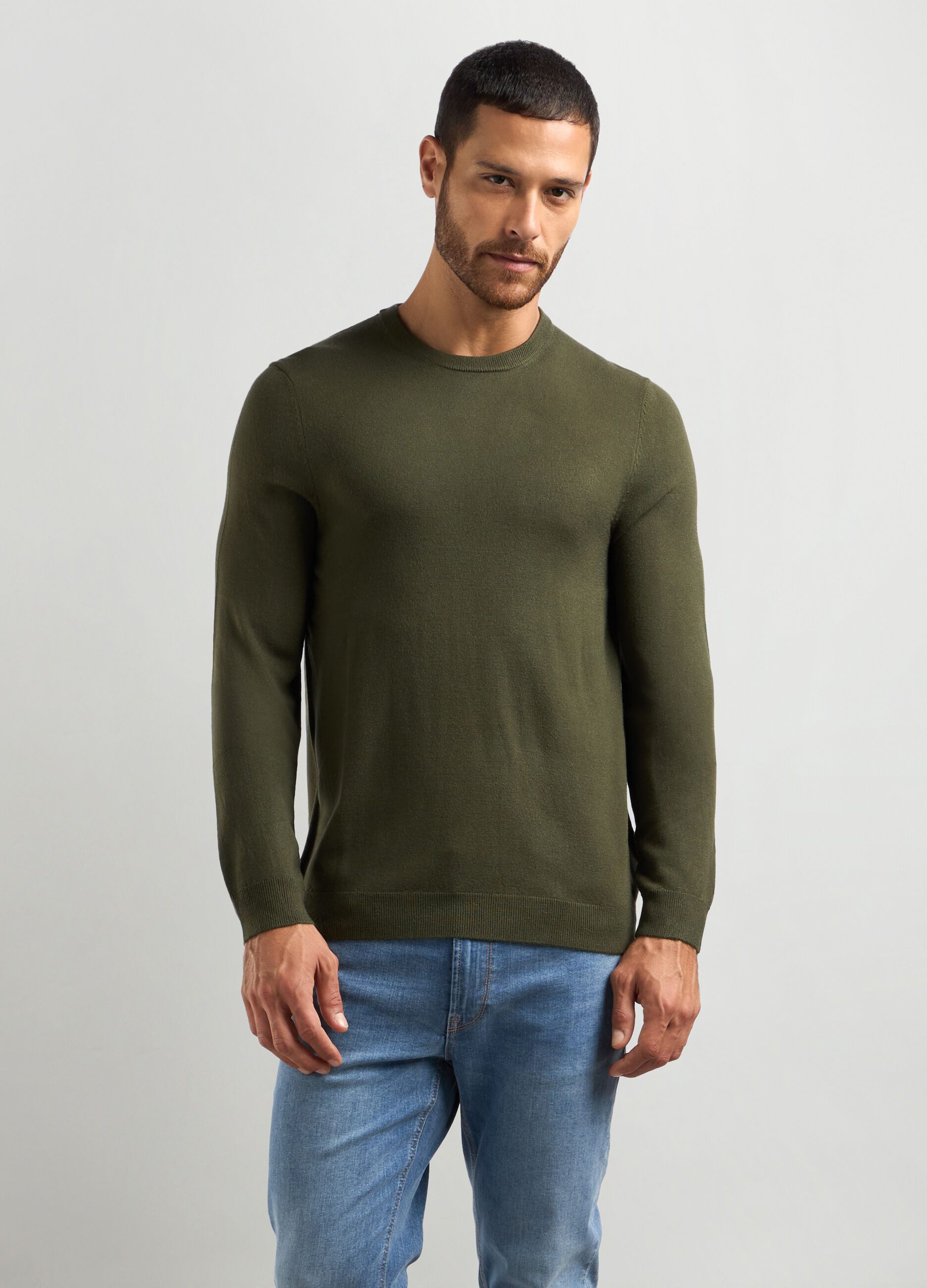 Maglione girocollo maglia rasata uomo_0