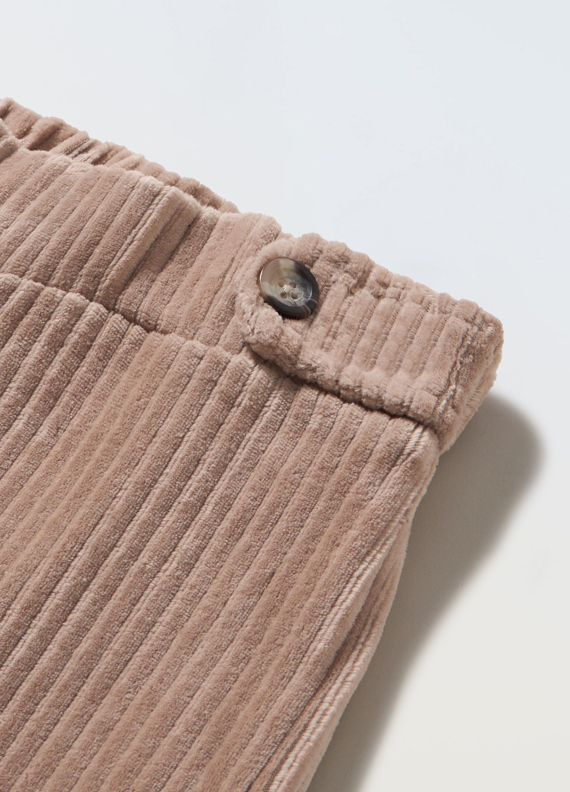 Pantaloni wide leg velour di misto cotone bambina_1