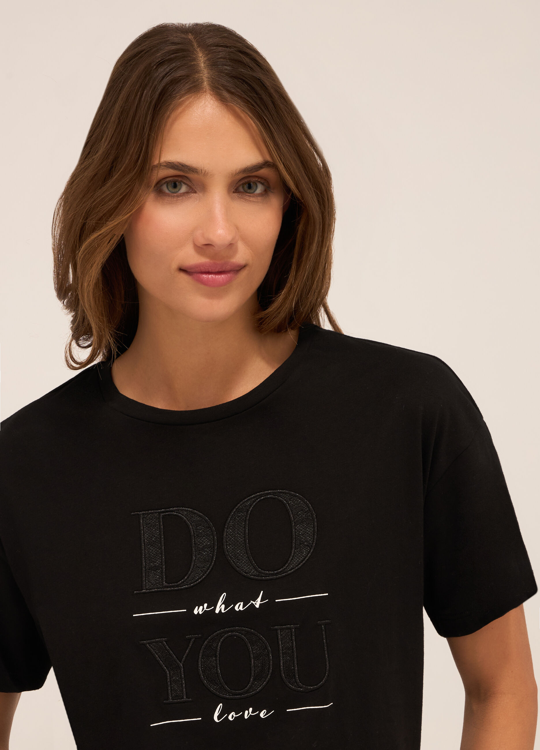 T-shirt in jersey di puro cotone donna_2