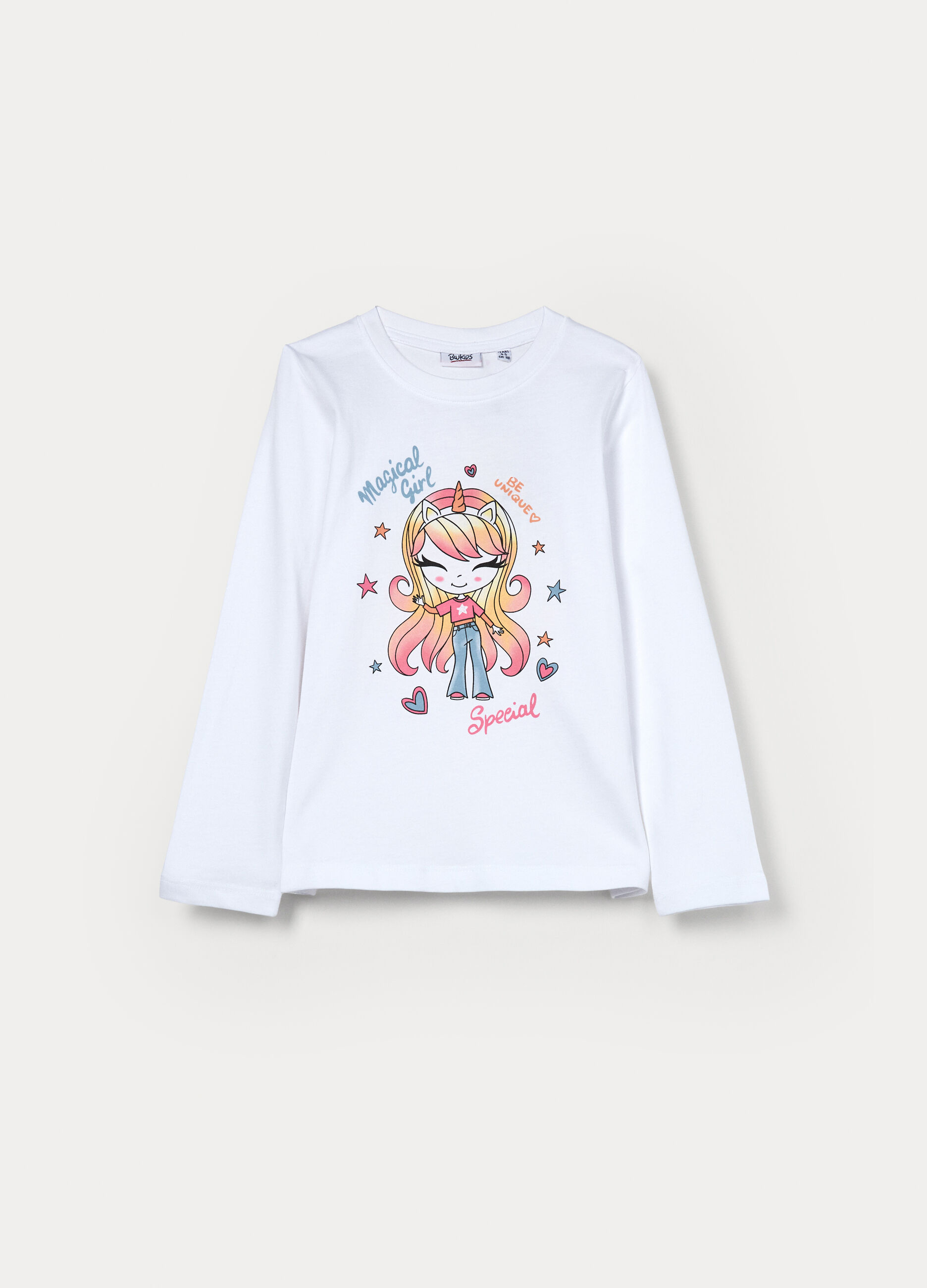 T-shirt in jersey di puro cotone bambina_0