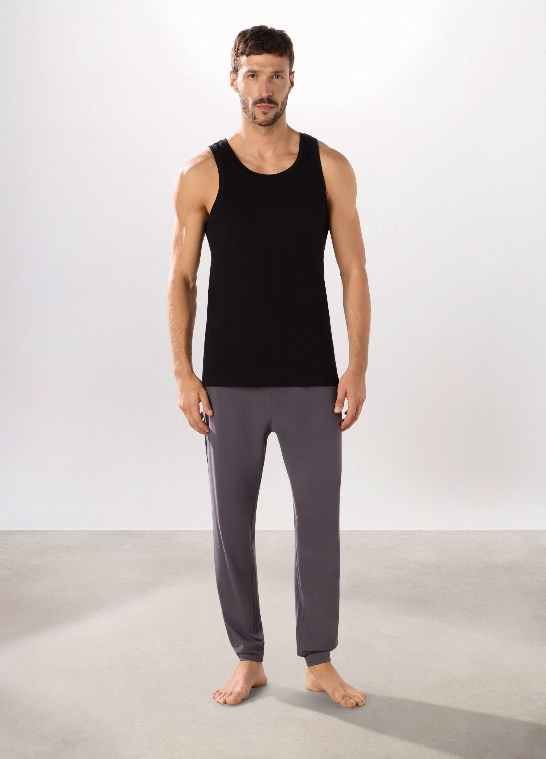 Set pigiama combinabile in jersey di cotone uomo_0