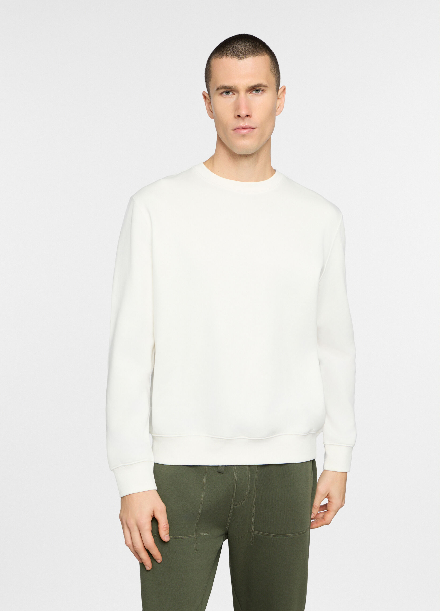 Felpa girocollo in misto cotone uomo_0