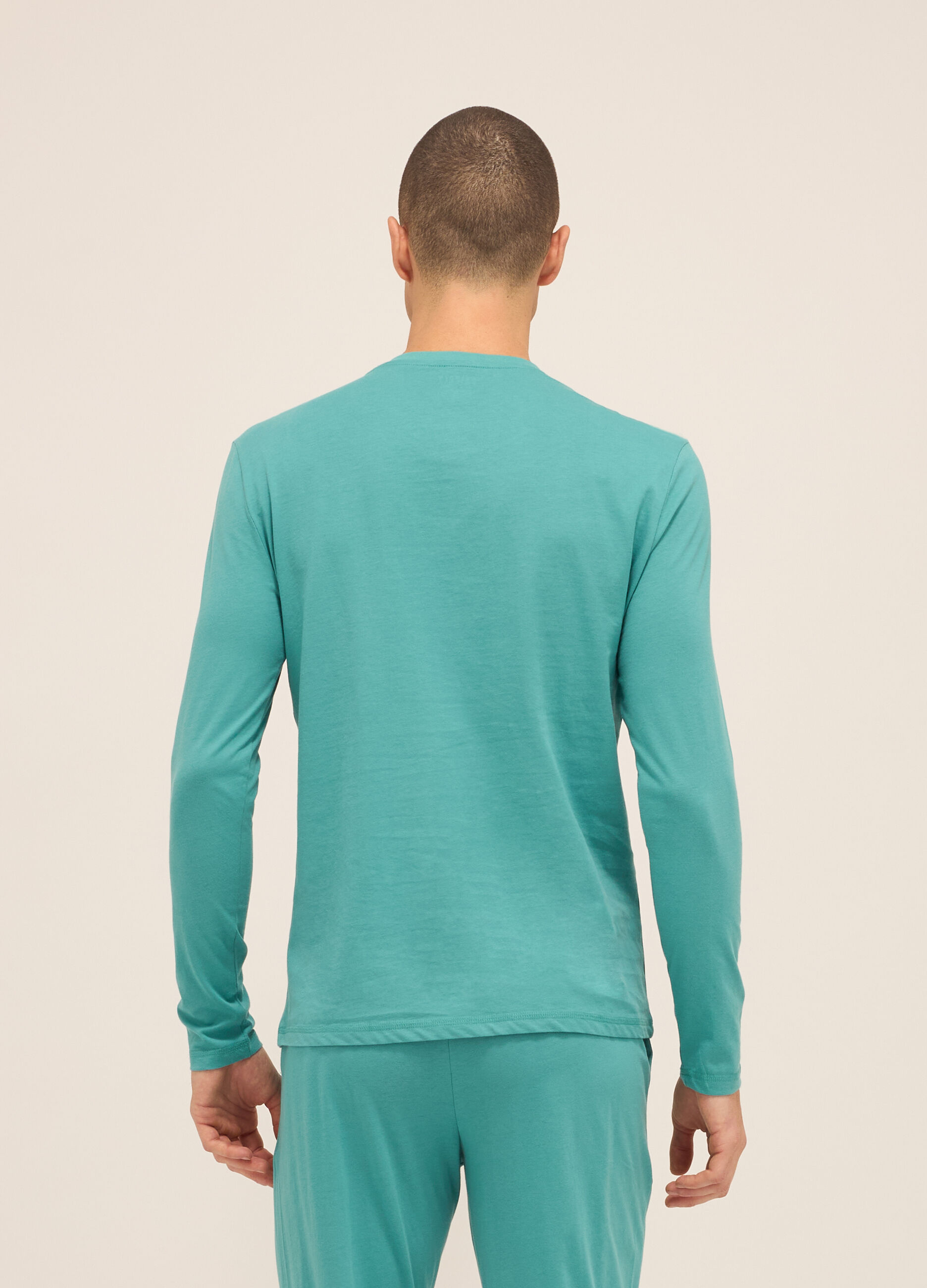 T-shirt pigiama a maniche lunghe in cotone uomo_1