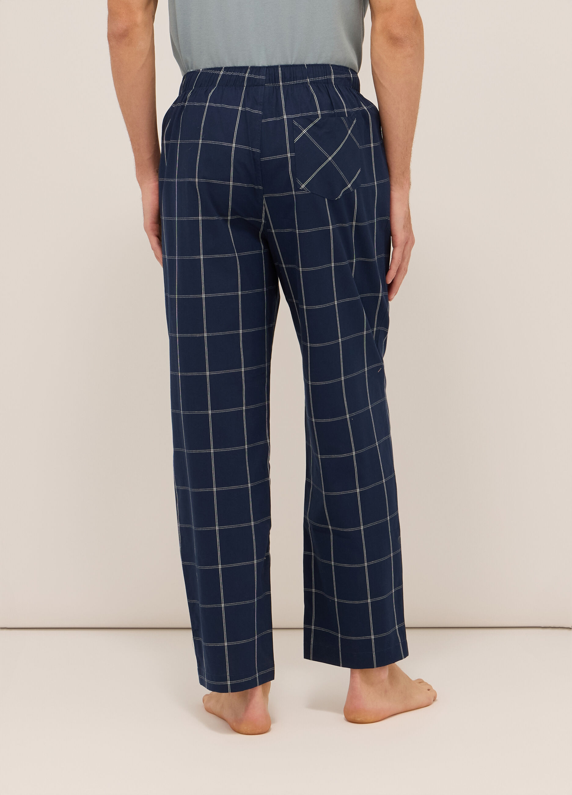 Pantaloni pigiama in puro cotone a quadri uomo