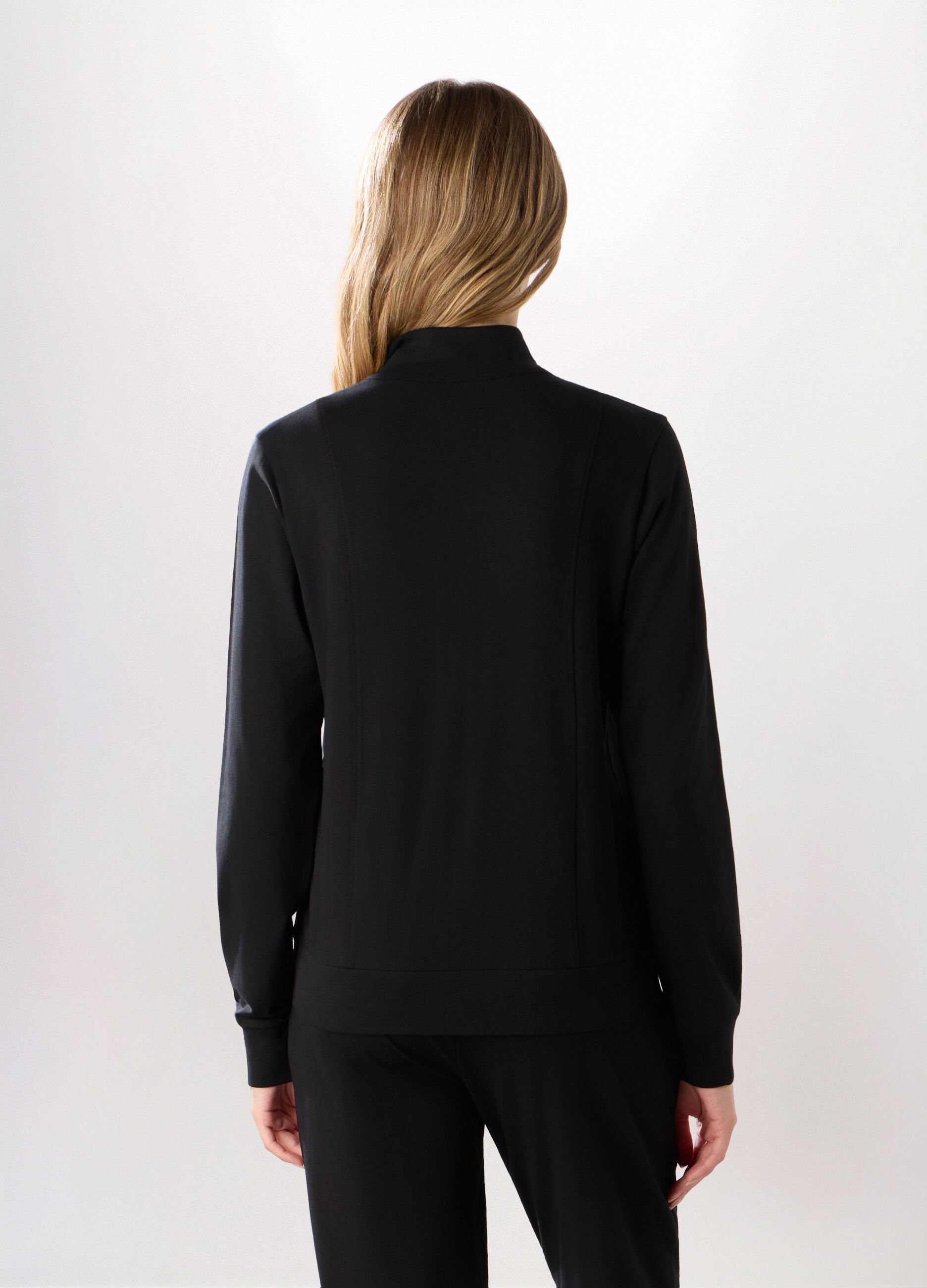 Felpa in jersey di cotone stretch donna_1
