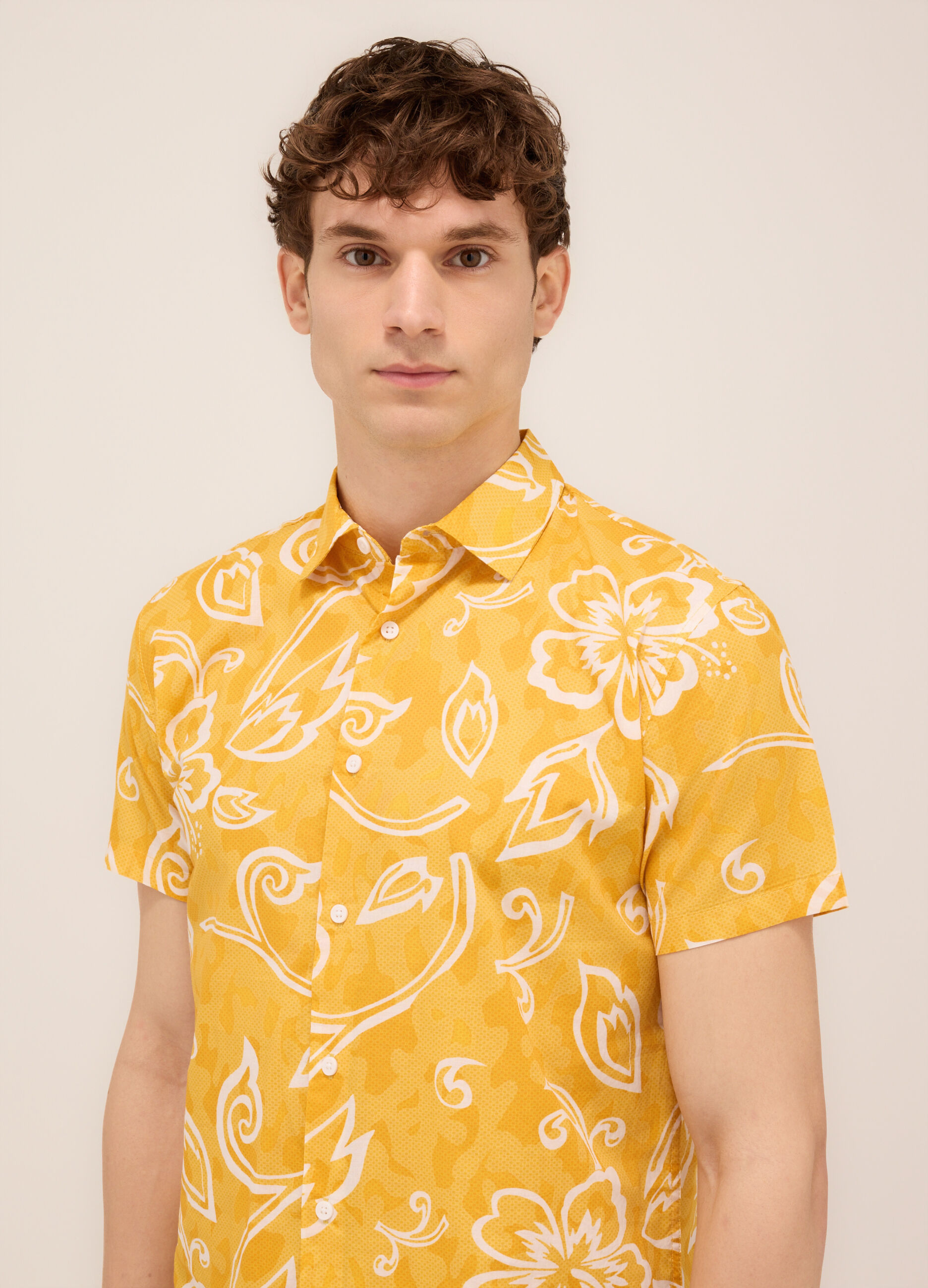 Camicia a maniche corte a fantasia uomo