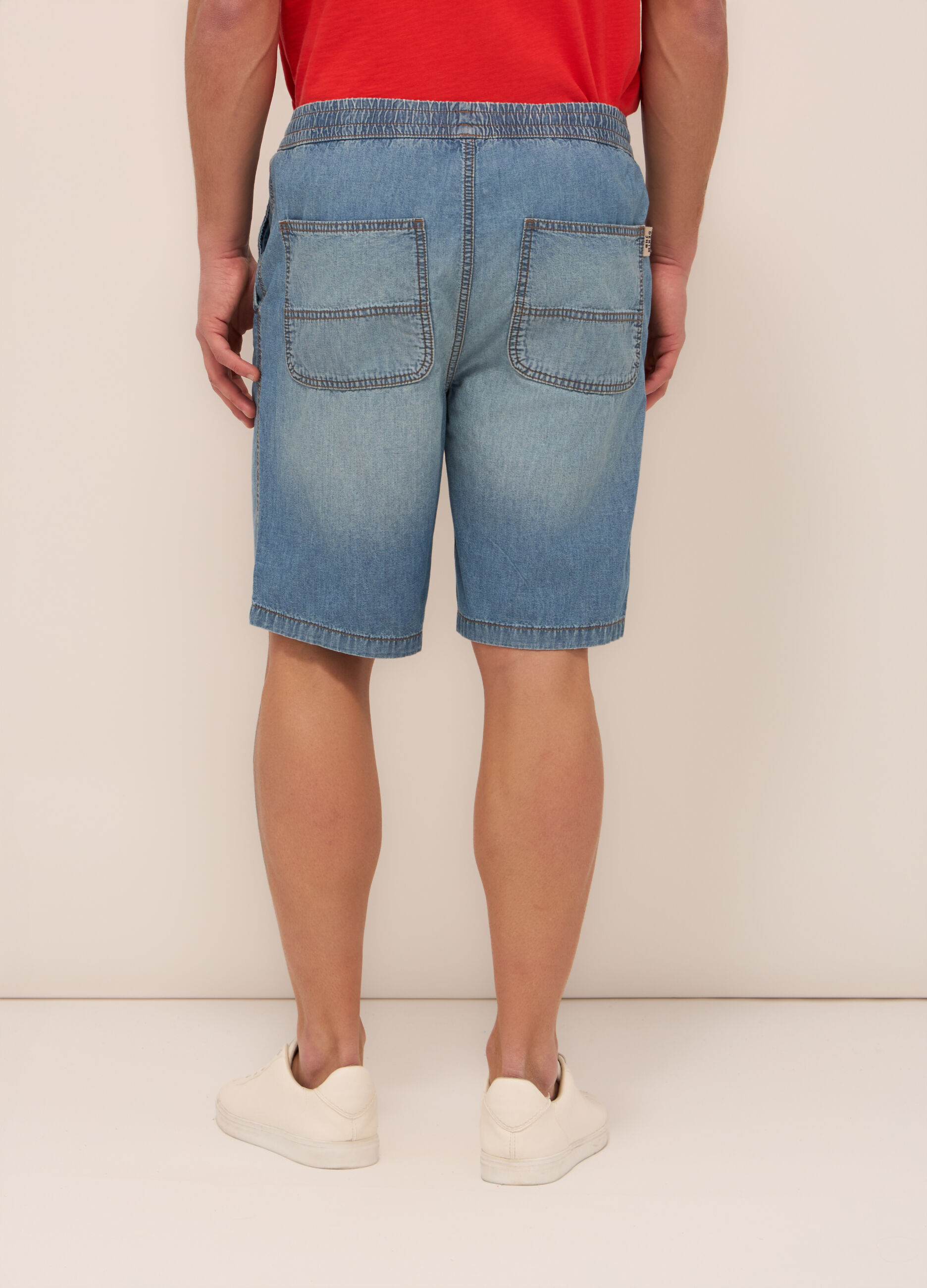 Shorts in denim di cotone uomo_1