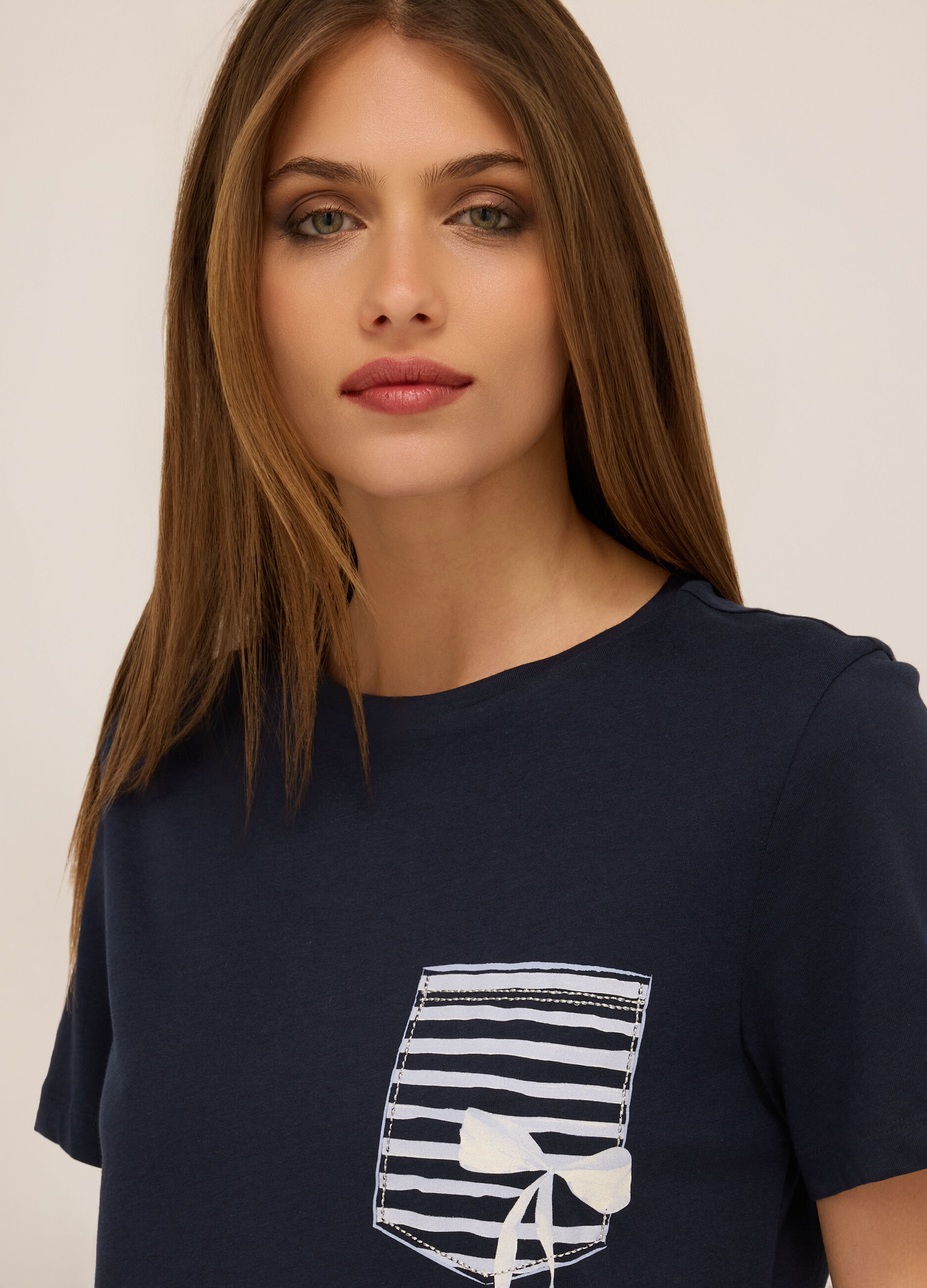 T-shirt in jersey di puro cotone donna_2