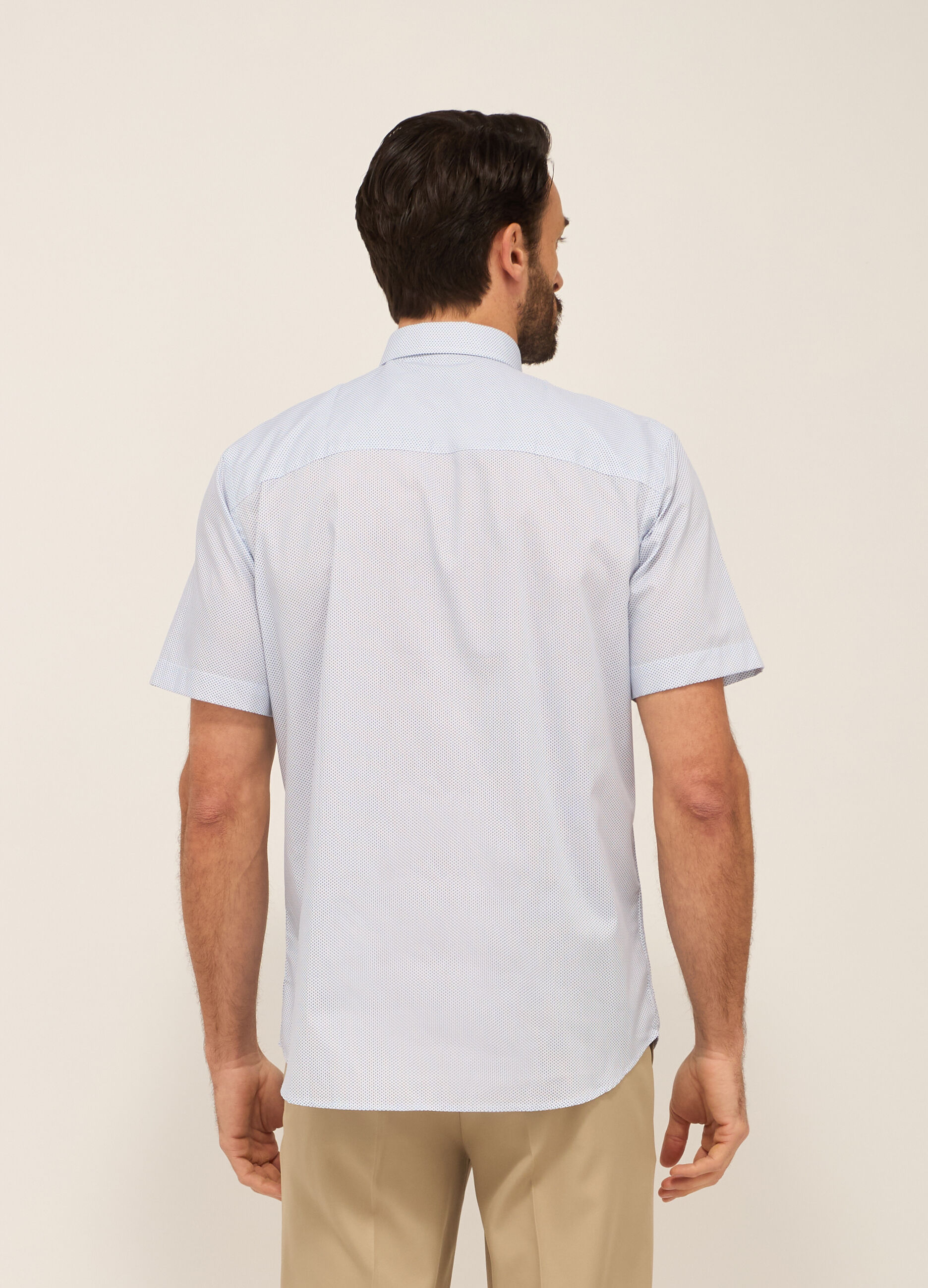 Camicia a maniche corte in misto cotone uomo_1