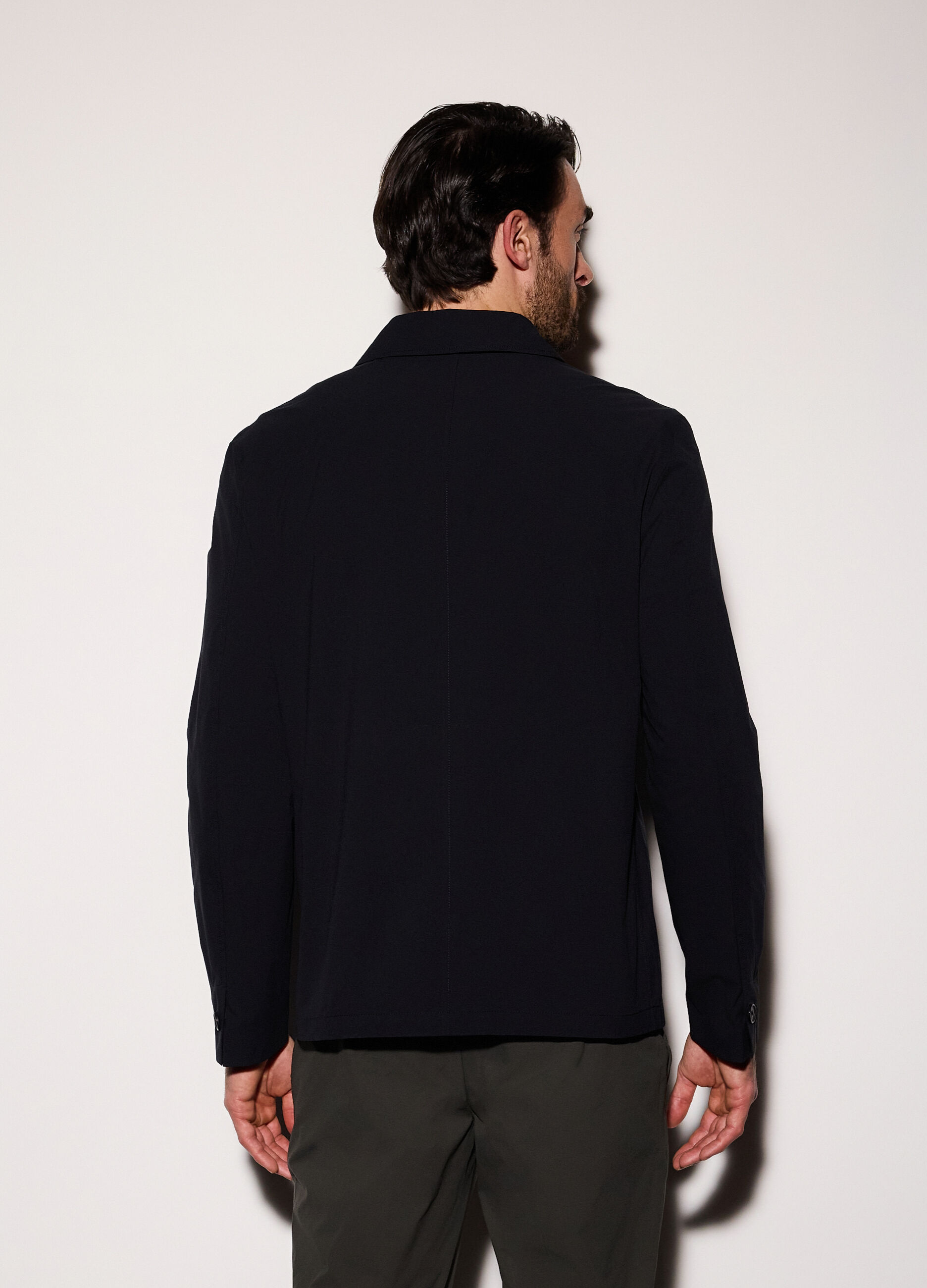 Giacca a camicia in tessuto tecnico uomo_1