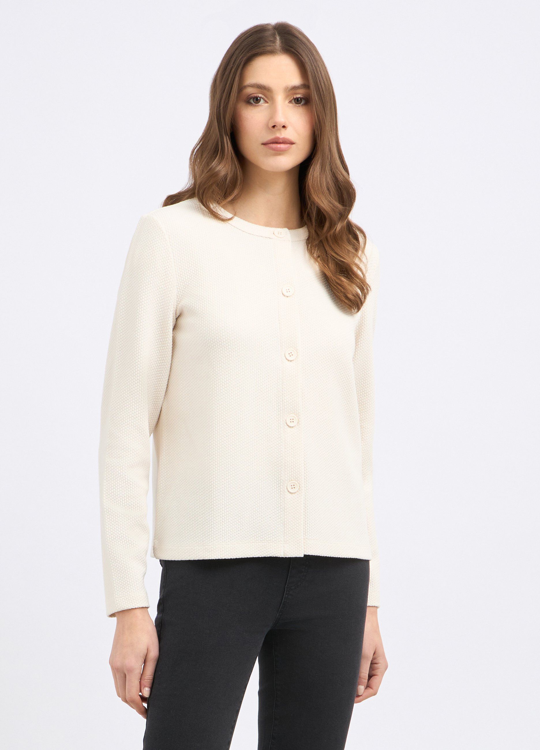 Giacca in maglia di misto cotone donna_0