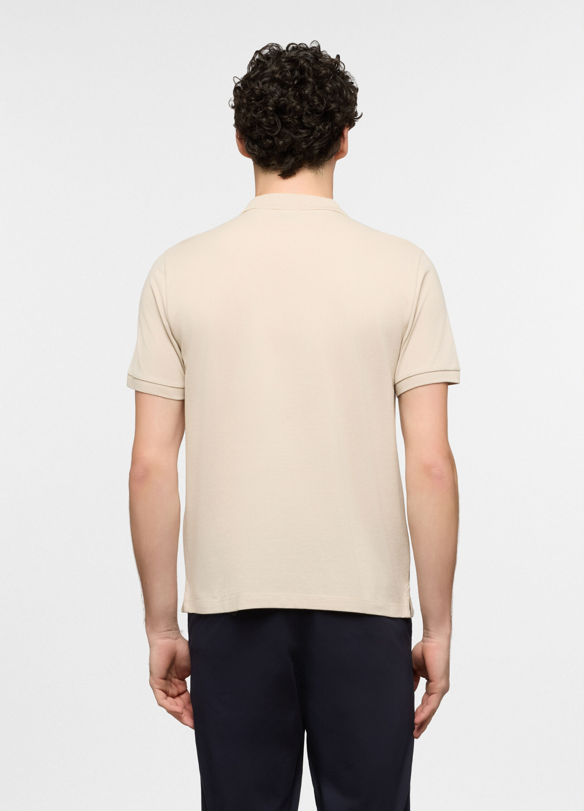 Polo a maniche corte in piquet di cotone uomo_1