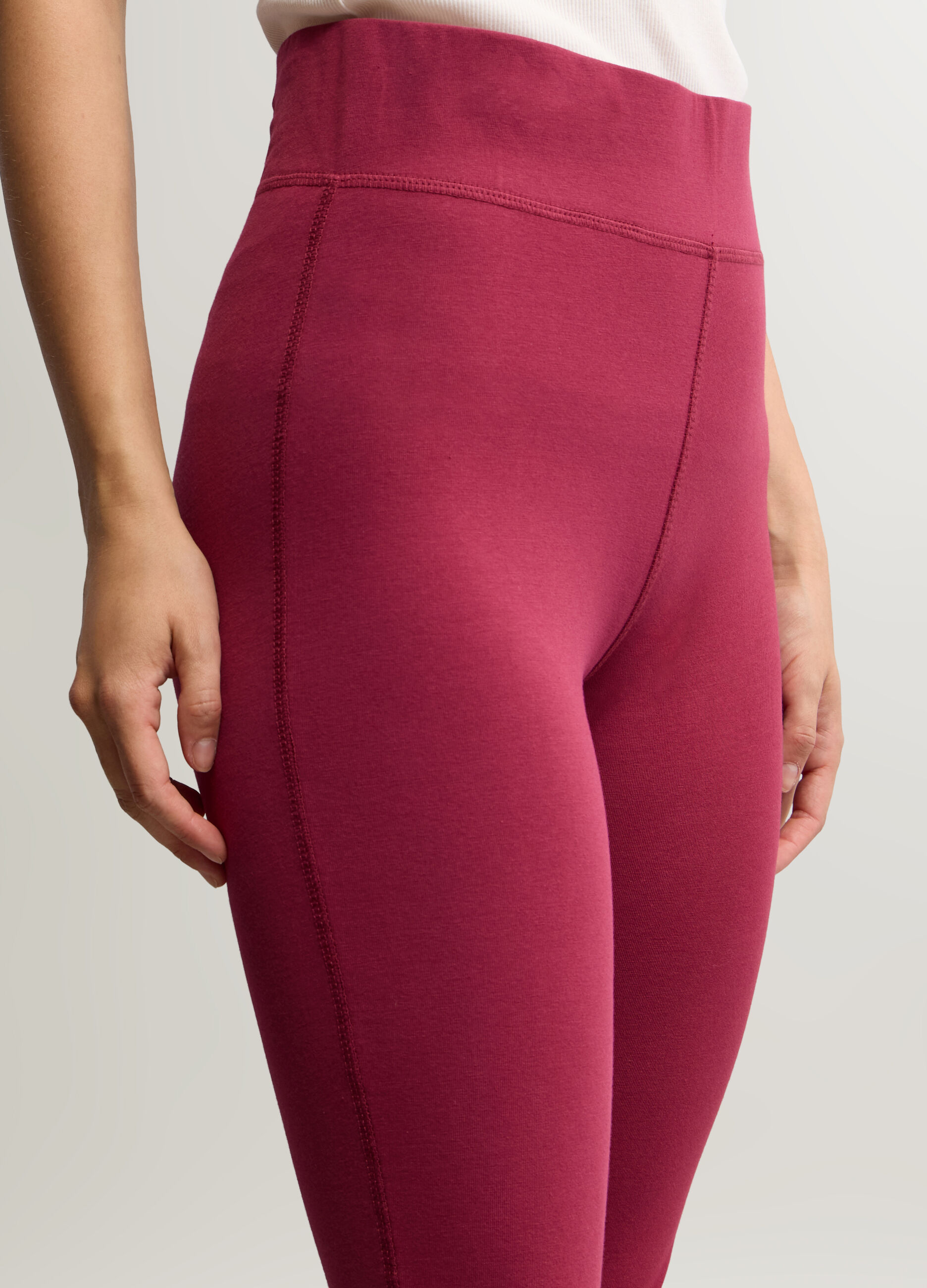 Leggings Capri Slim Fit in jersey di cotone stretch donna_3