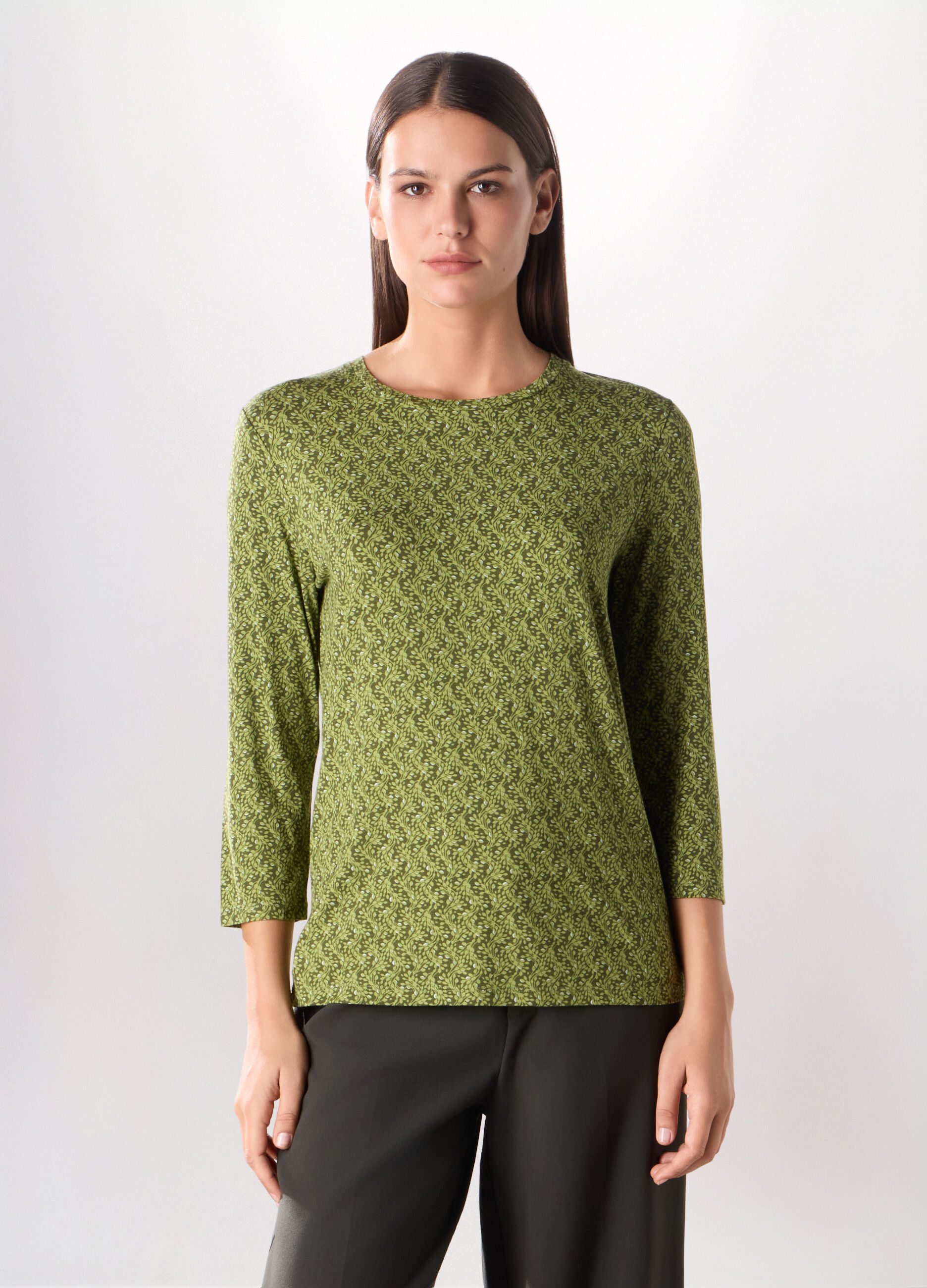 T-shirt in jersey di viscosa stretch donna_0