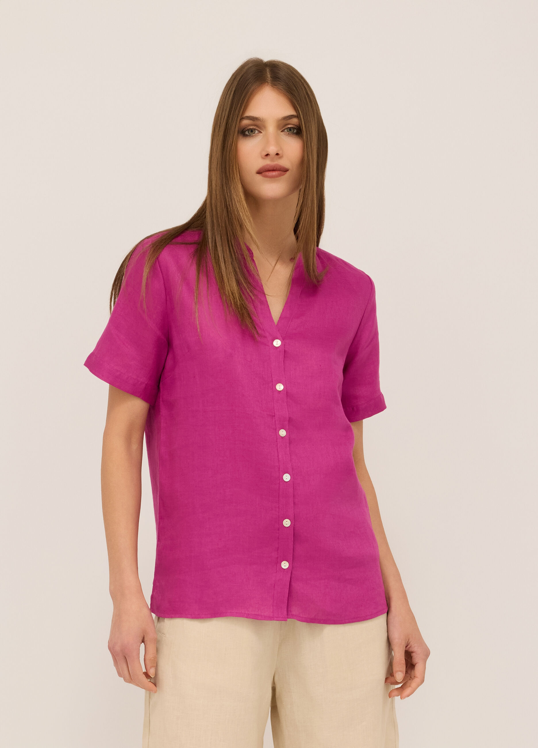 Camicia in puro lino donna_0