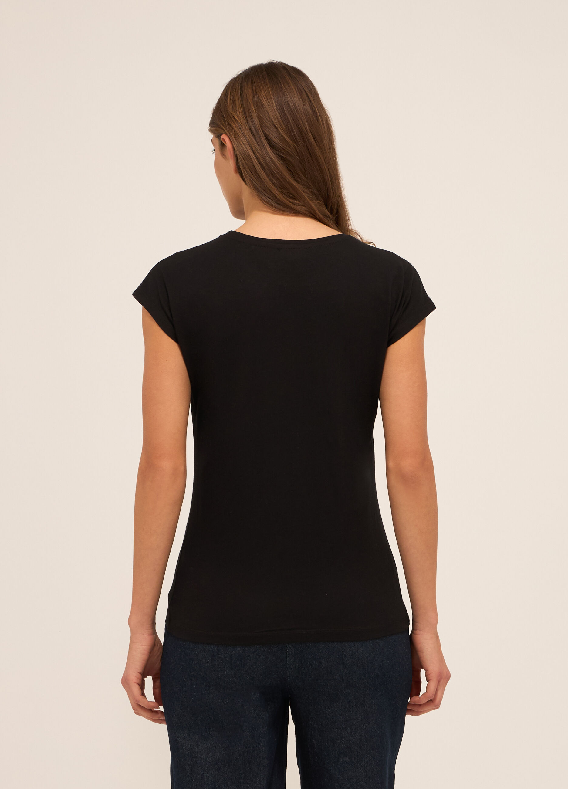 T-shirt in jersey di puro cotone donna_1