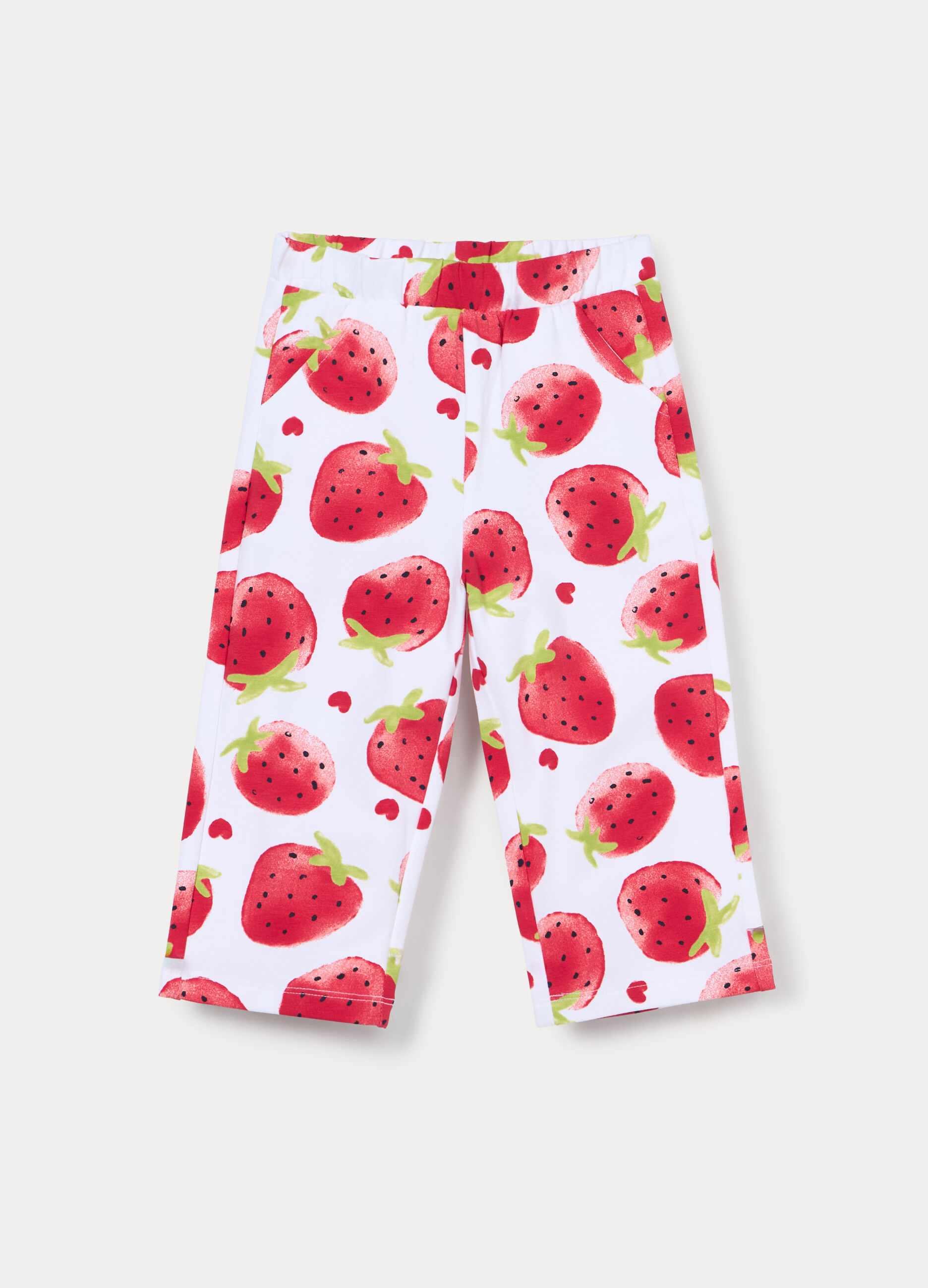 Pantaloni wide leg in french terry di cotone stretch bimba_0