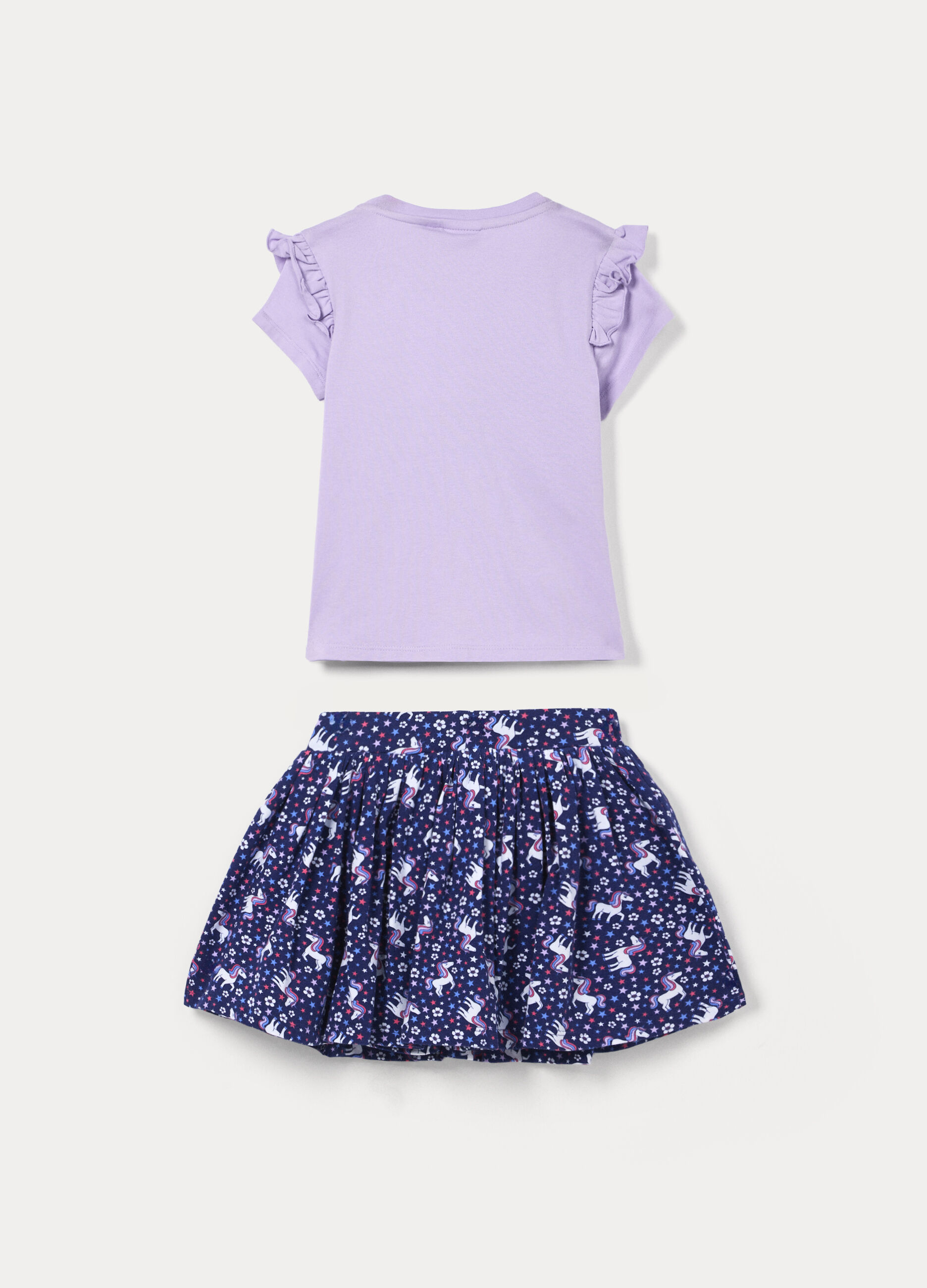 Jogging set in jersey di cotone stretch bambina_1