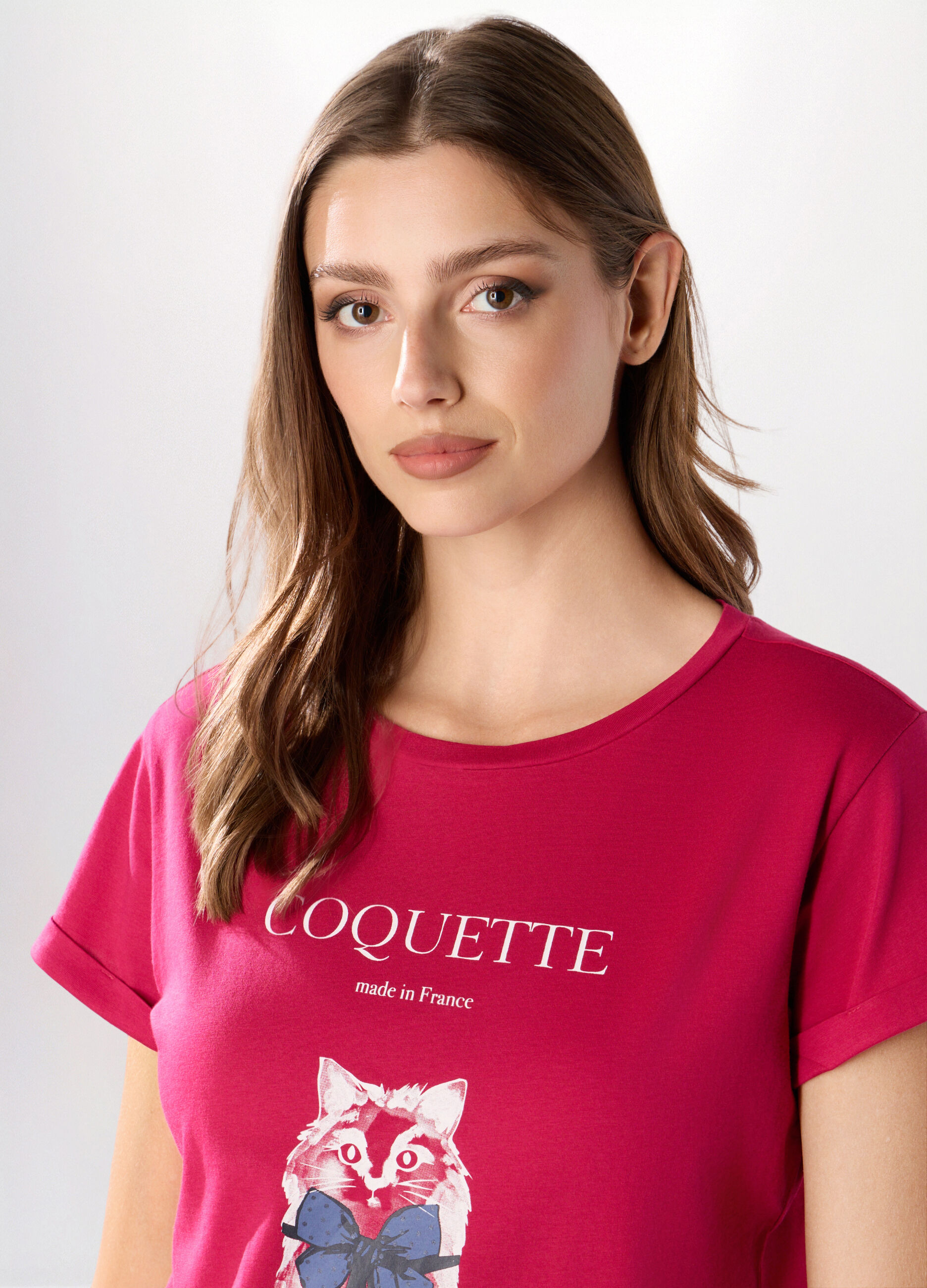 T-shirt in puro cotone con stampa donna_2