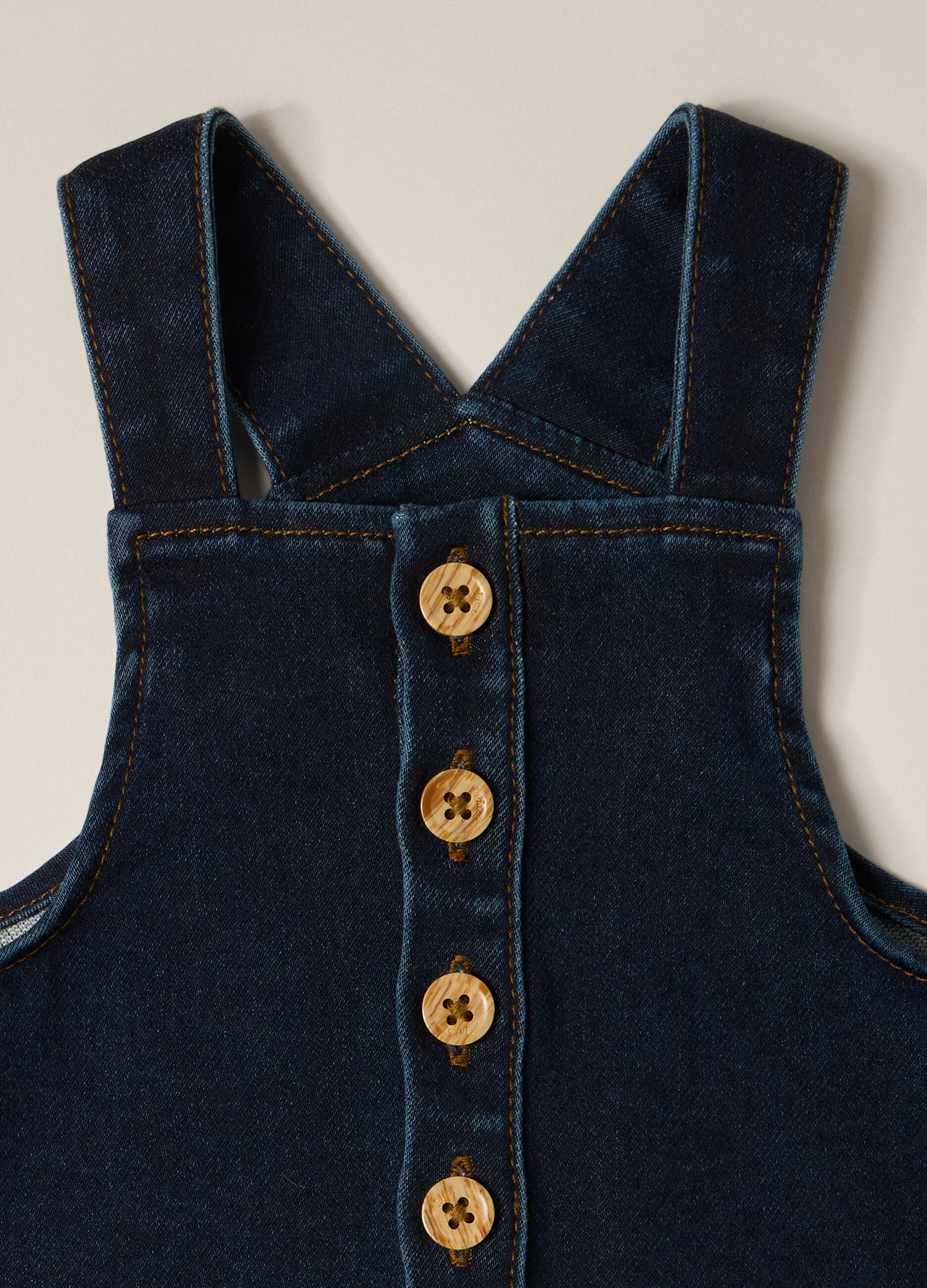 Salopette in french terry denim IANA neonato