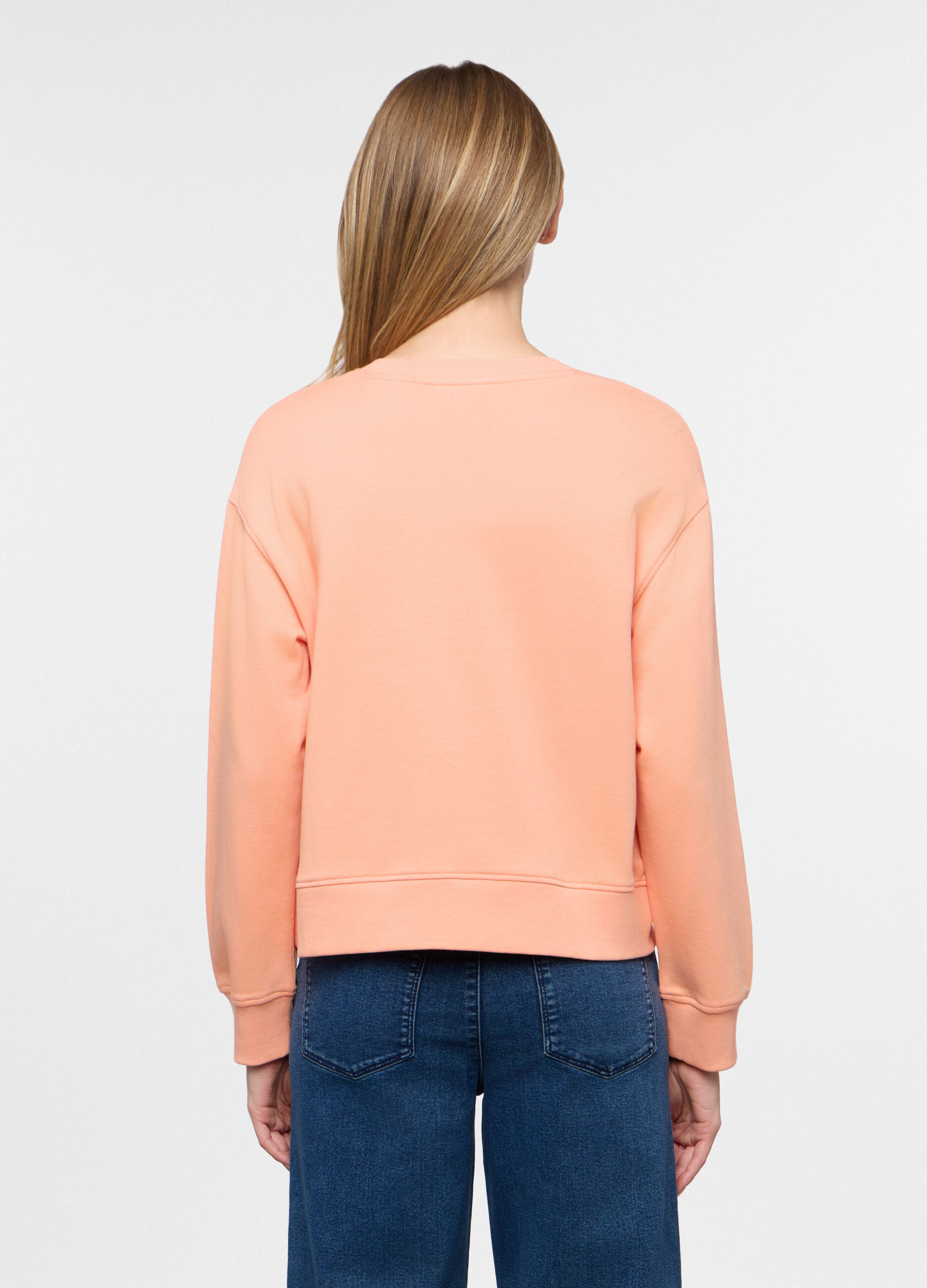 Felpa girocollo in french terry donna_1