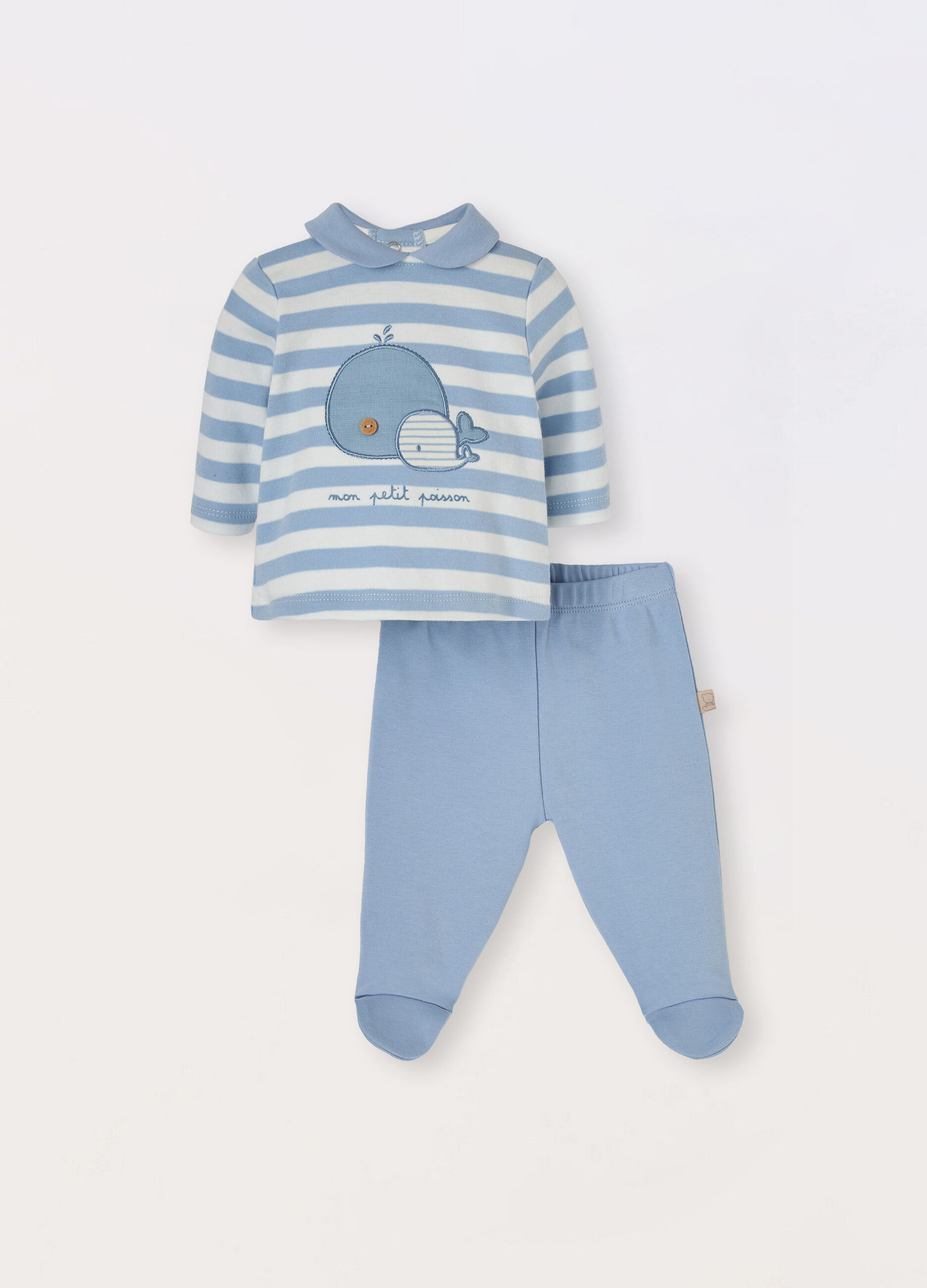 Completino in interlock di puro cotone neonato