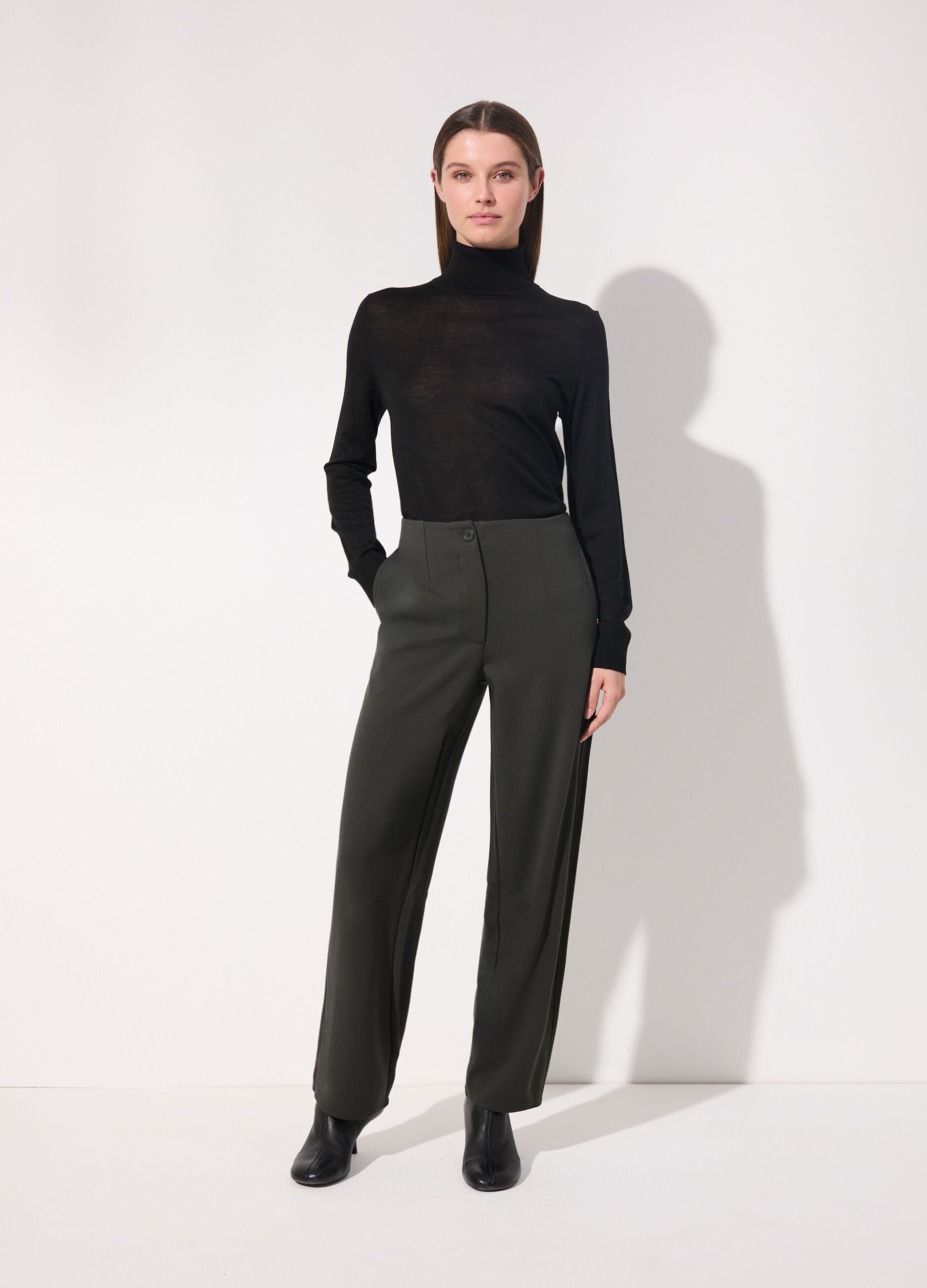 Pantalone balloon in punto milano donna_0