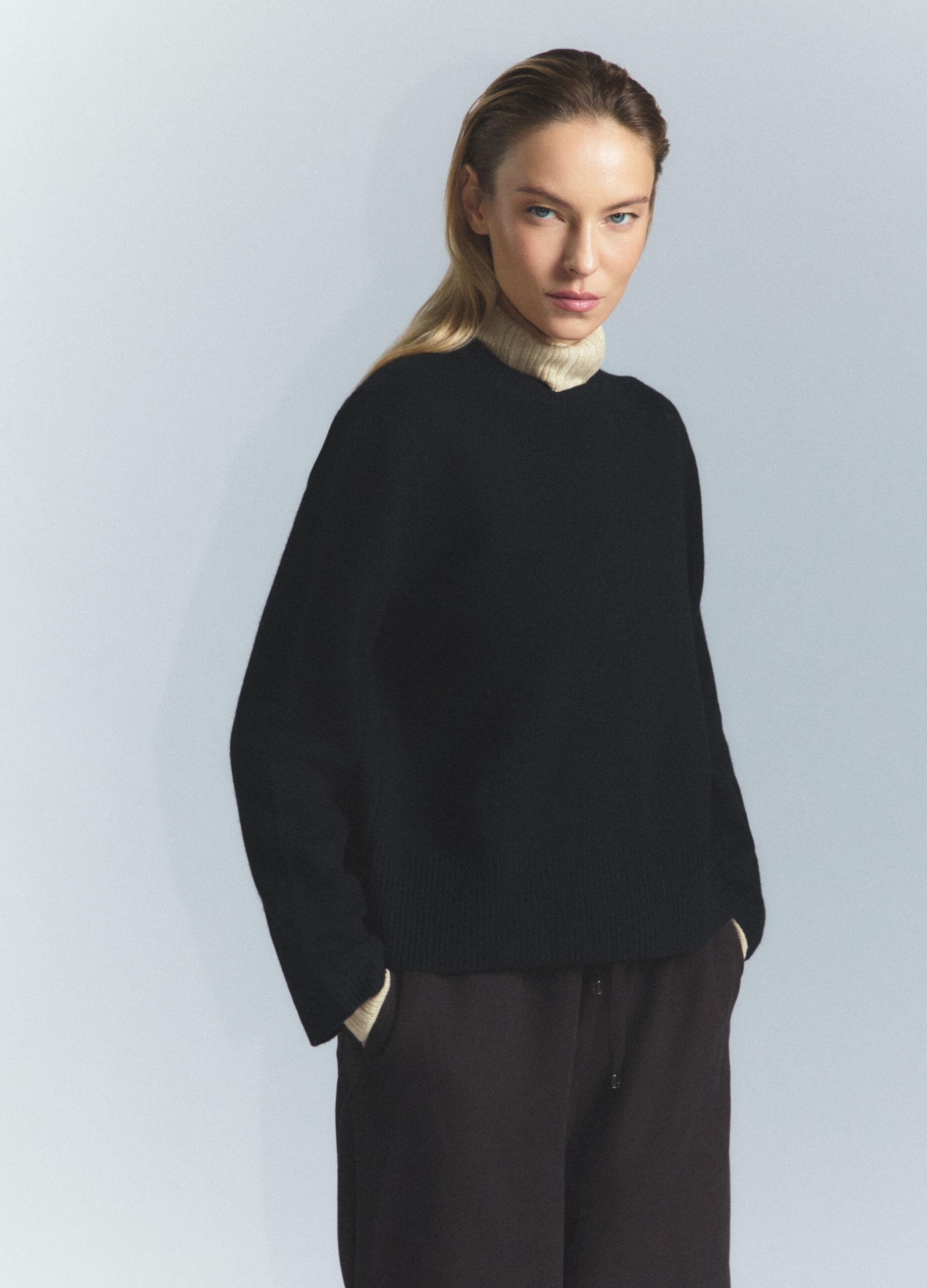 Maglia girocollo rasata donna_0