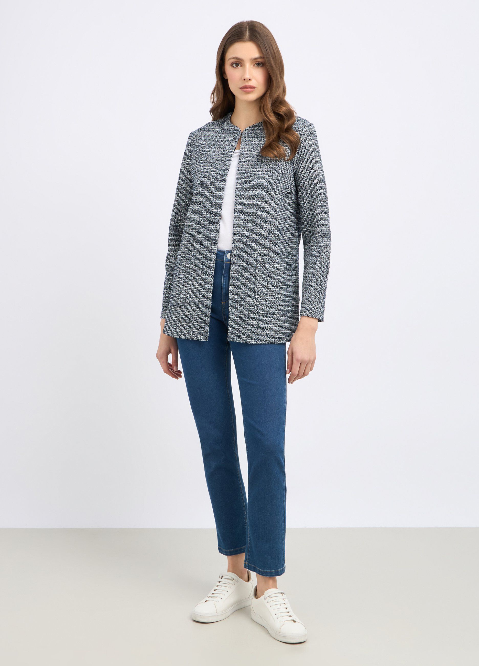 Giacca cardigan con filo lurex_0