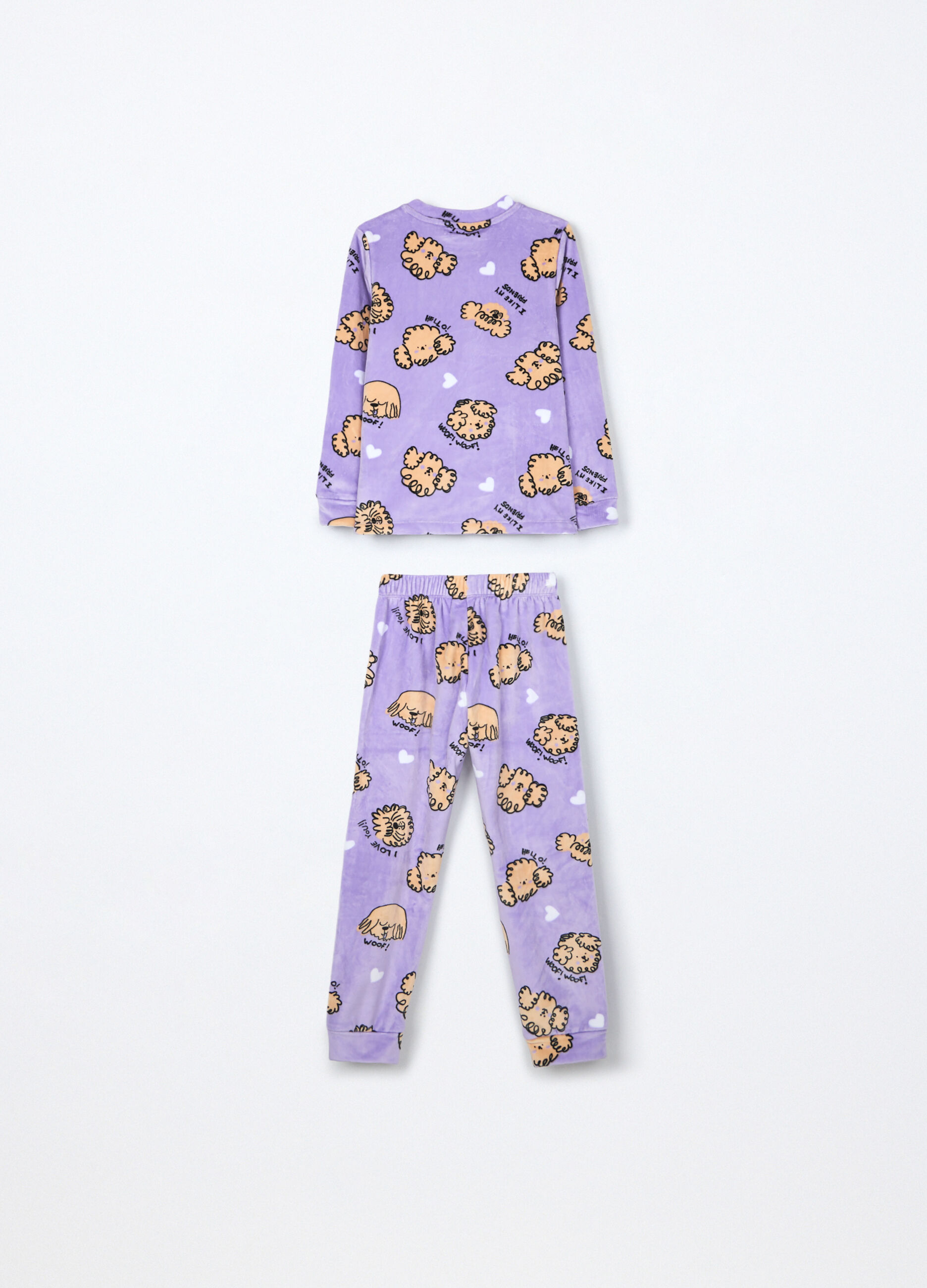 Set pigiama lungo in ciniglia bambina_1