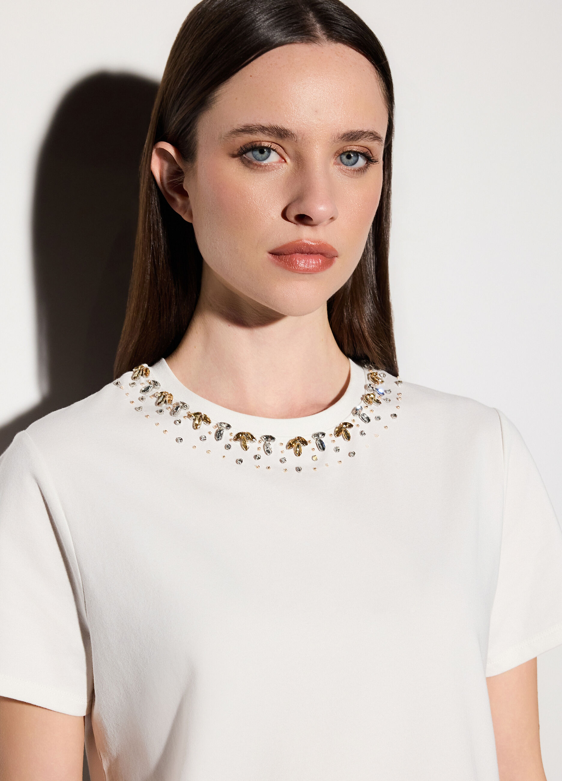 T-shirt girocollo stretch donna_3