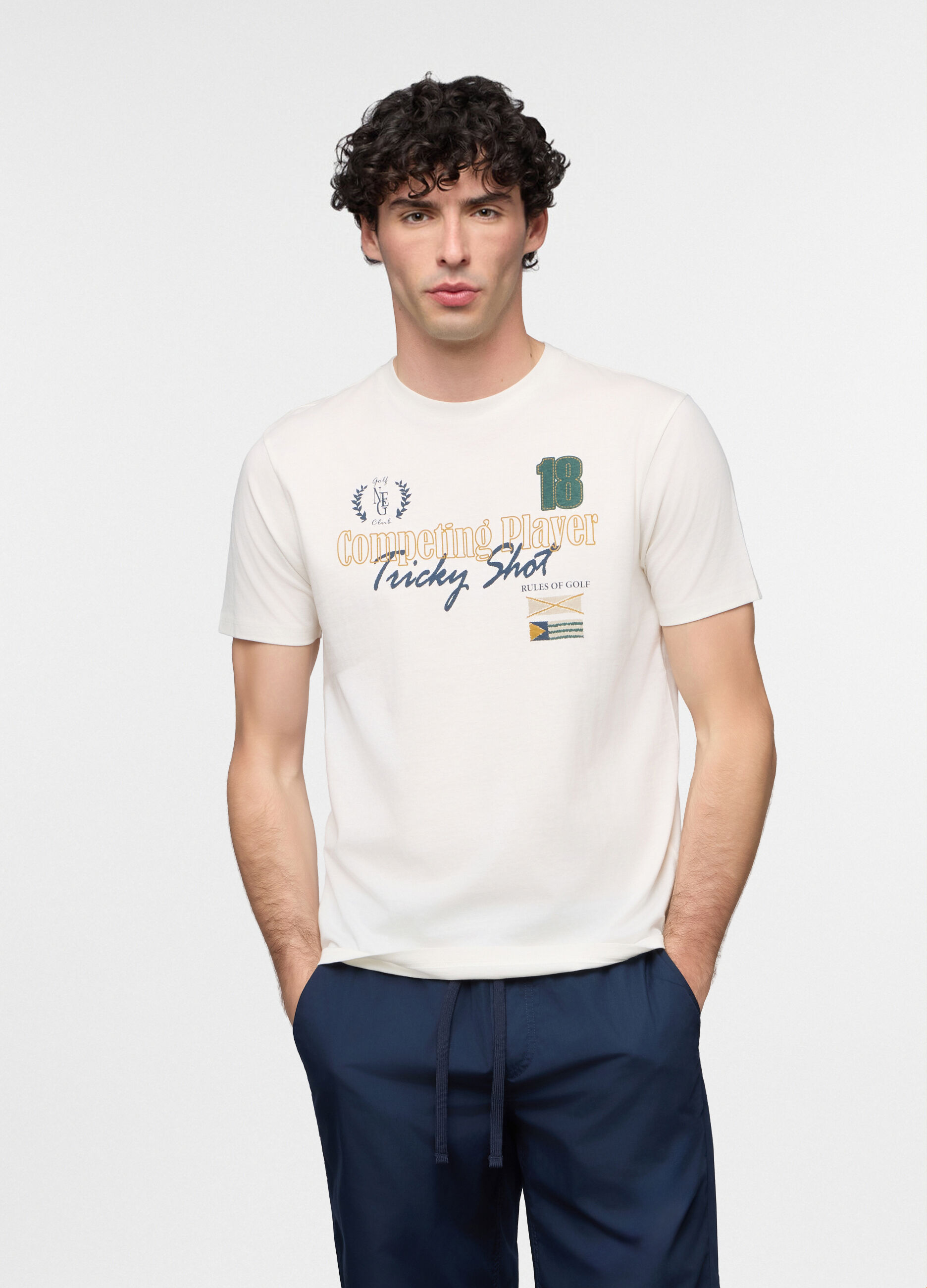 T-shirt girocollo in jersey di cotone uomo_0