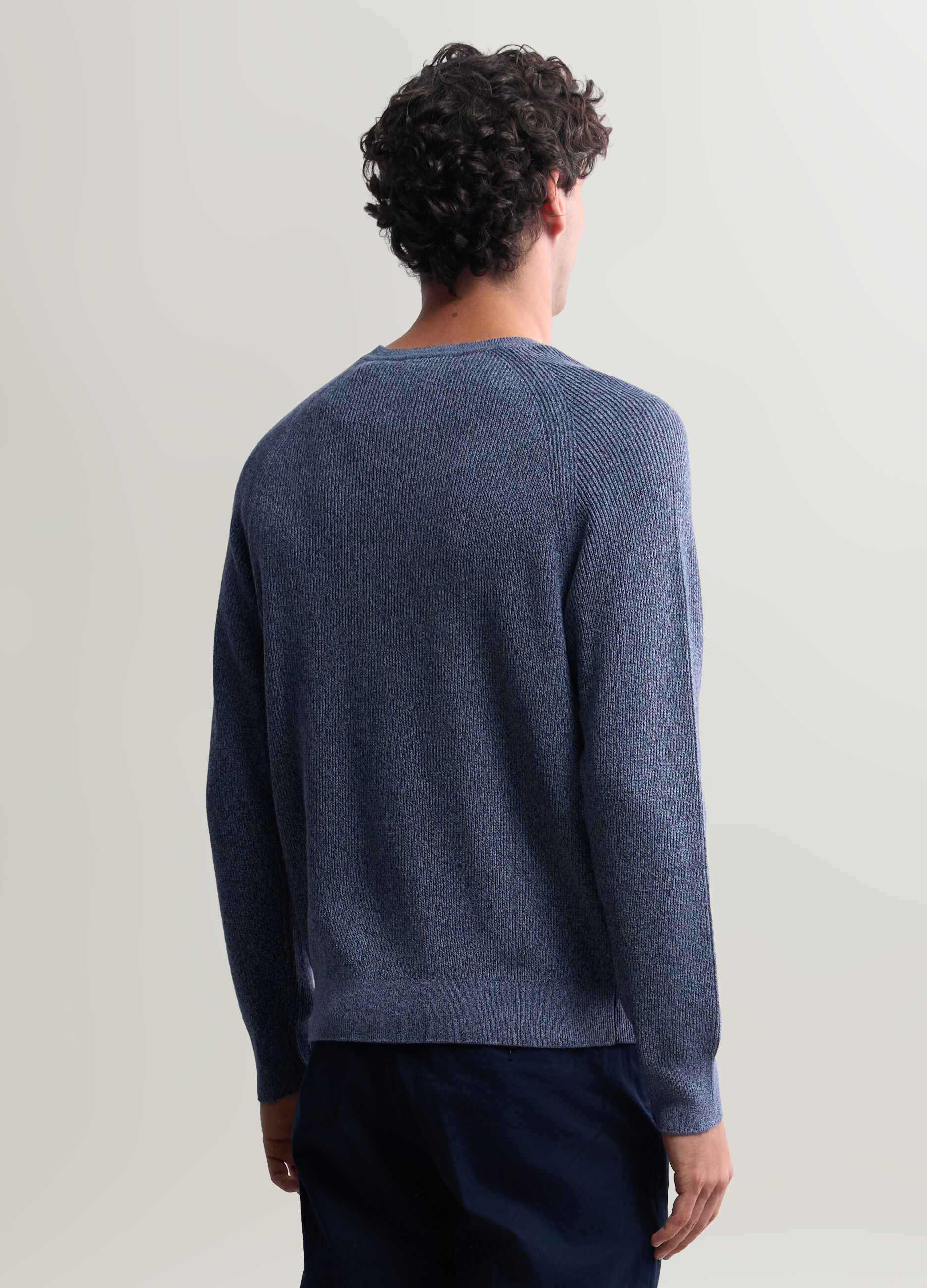 Maglione girocollo in maglia inglese uomo_1
