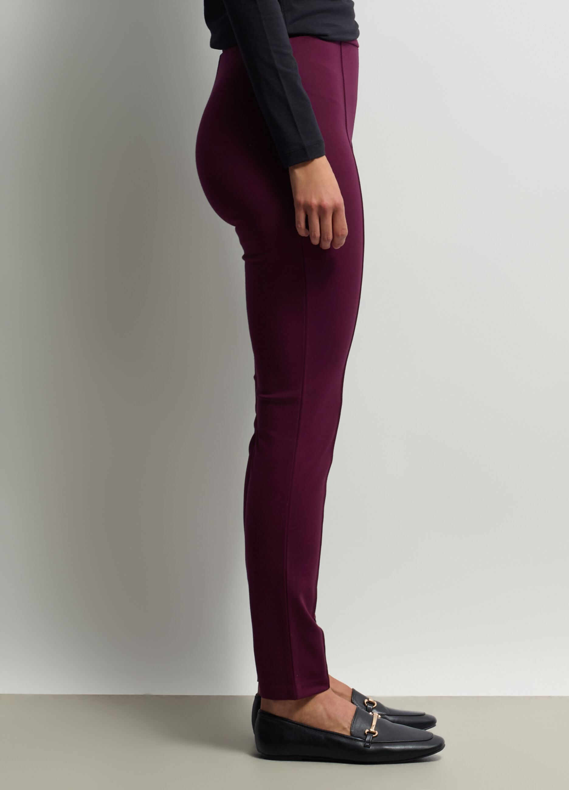 Leggings Fit Slim in Punto Milano misto viscosa stretch donna_1