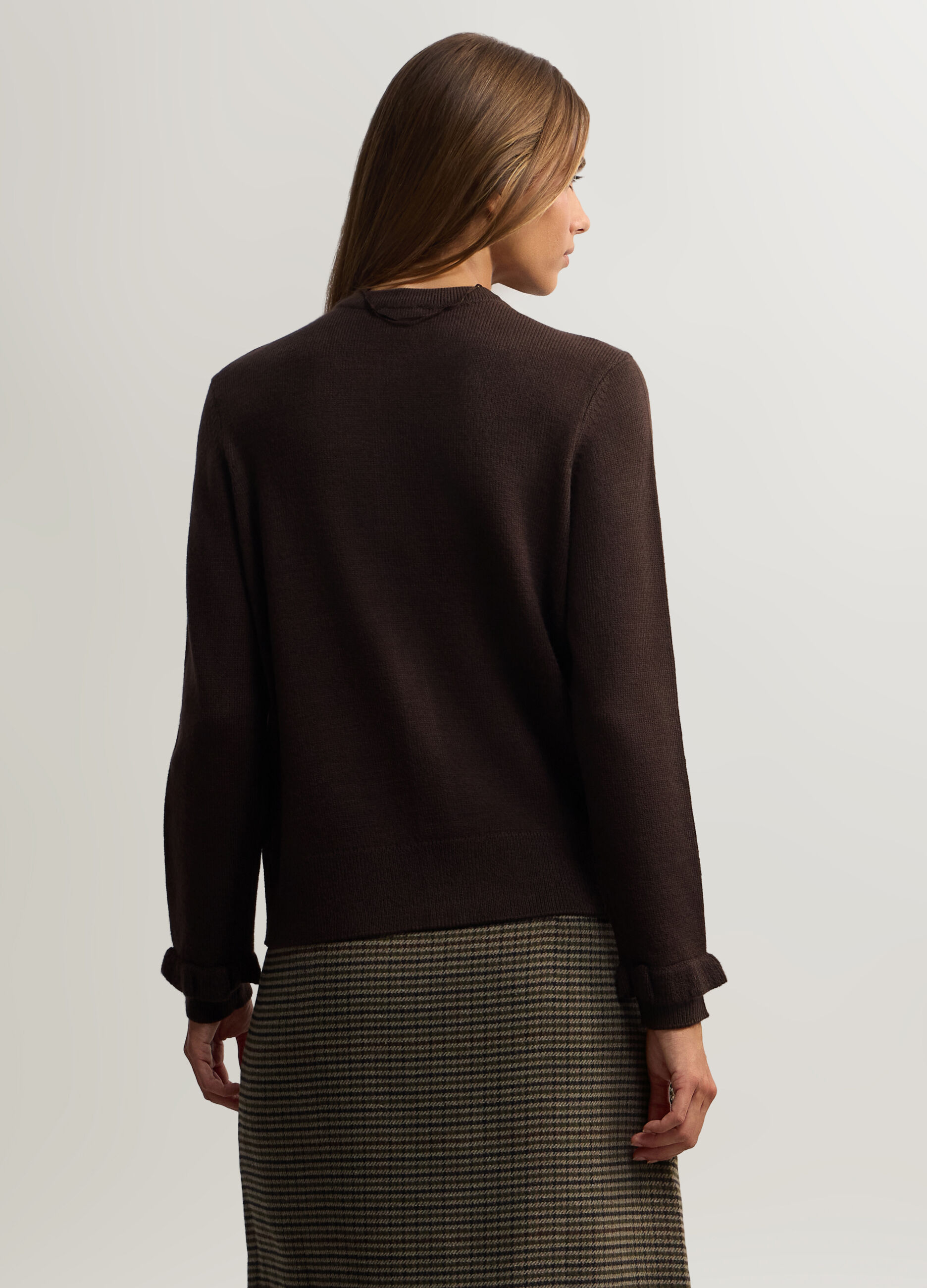 Cardigan girocollo Fitted in costina donna_1
