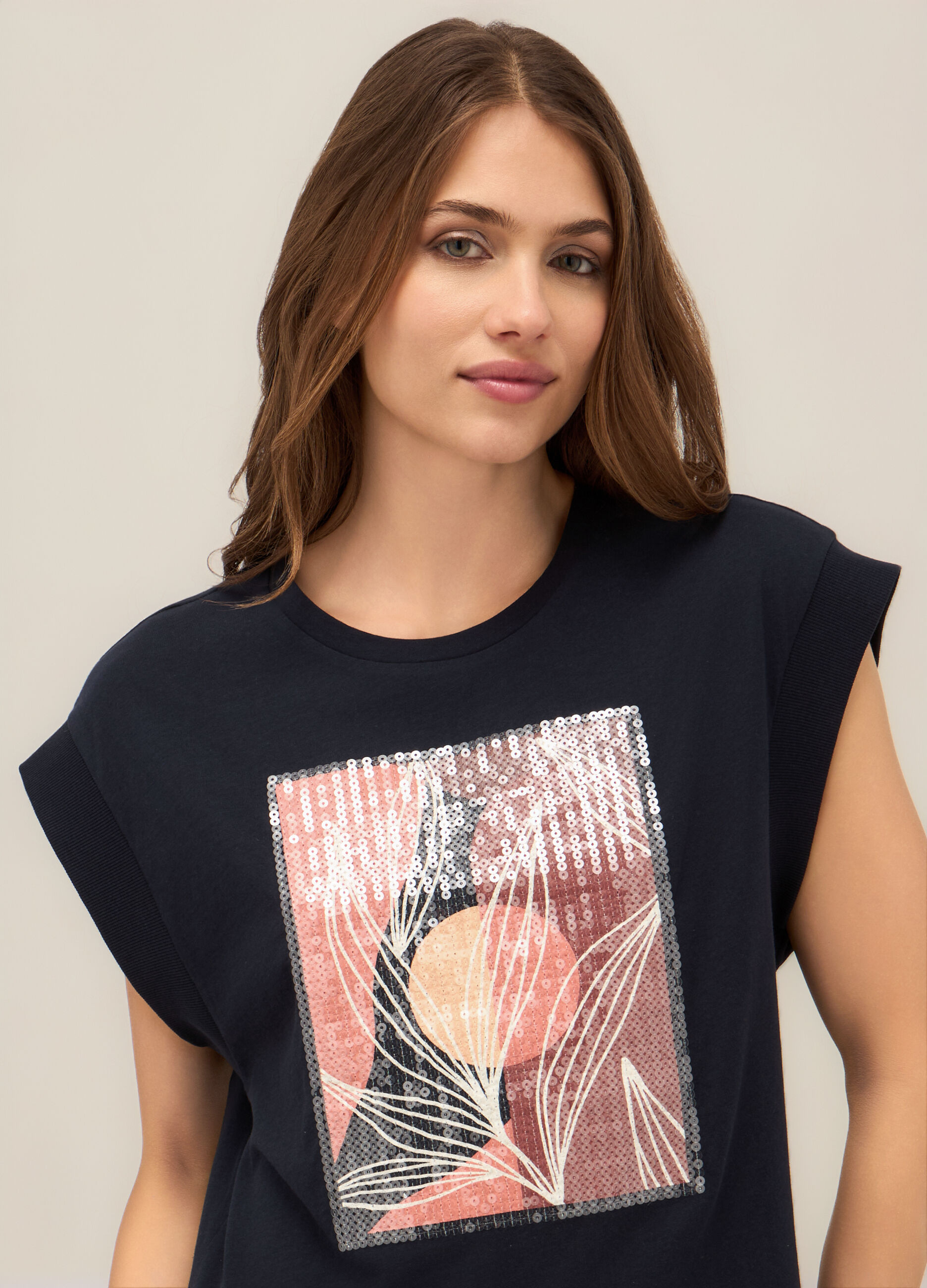 T-shirt in jersey di puro cotone donna_2