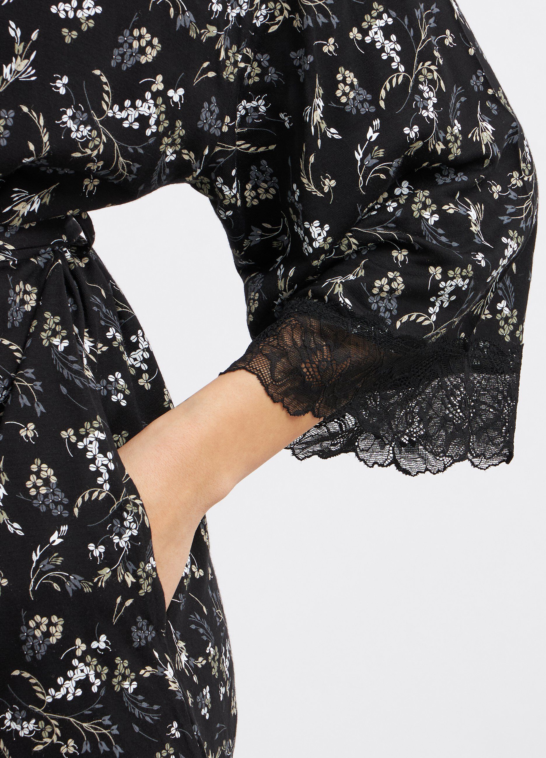 Camicia da notte in pura viscosa con inserti in pizzo donna_2