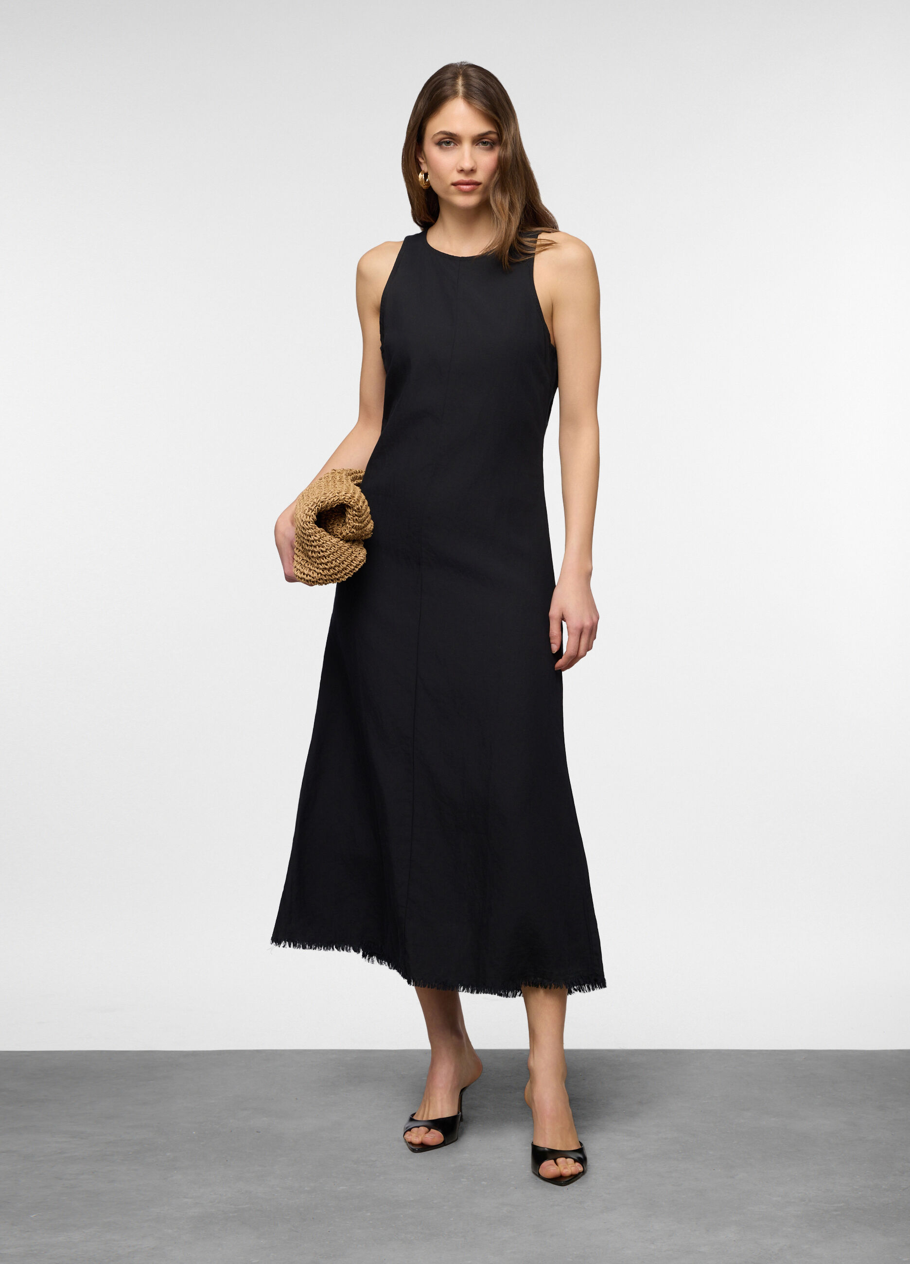 Abito lungo Fit Wide misto lino donna_0