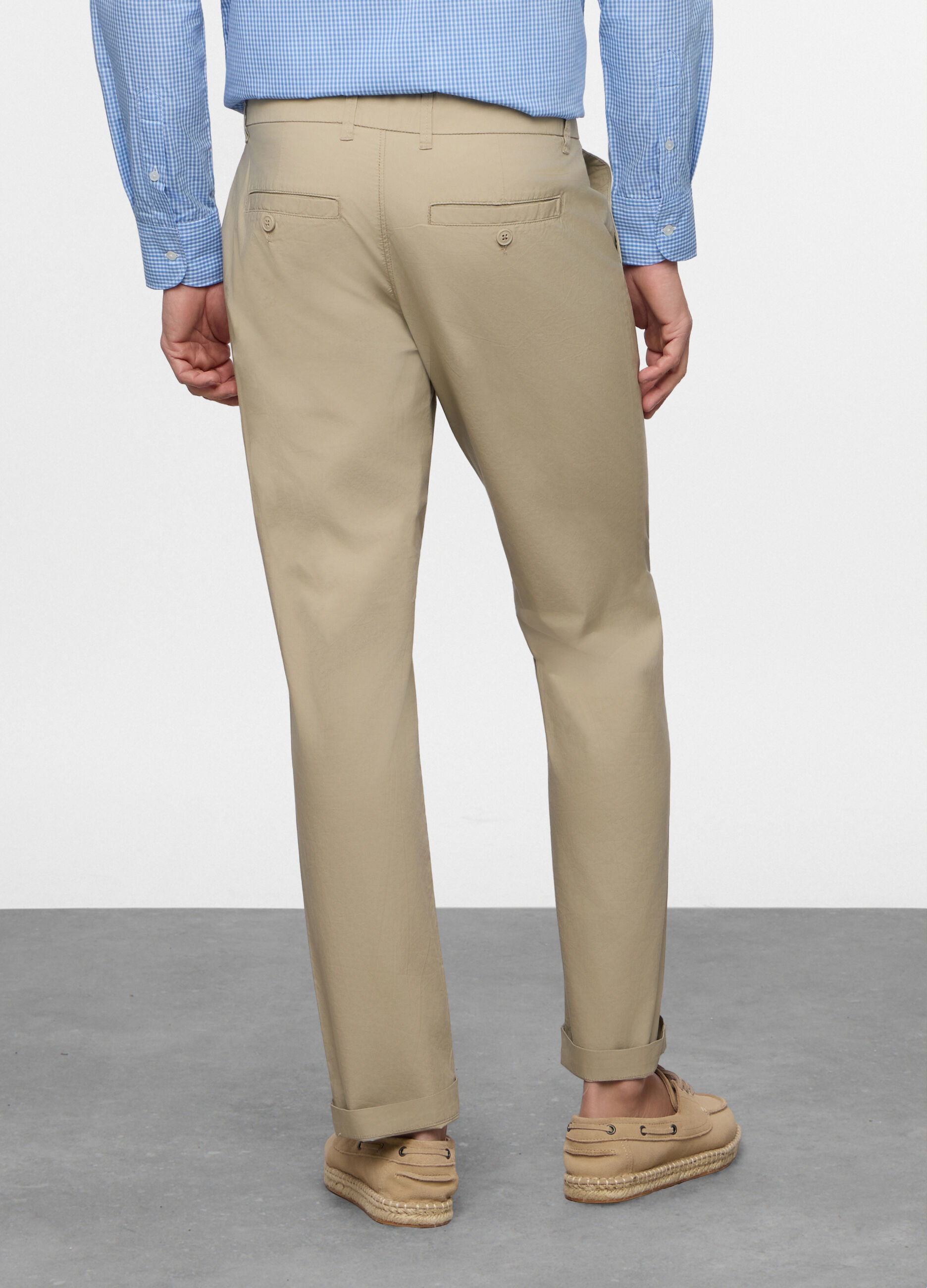 Pantalone chino slim fit in cotone stretch uomo_1