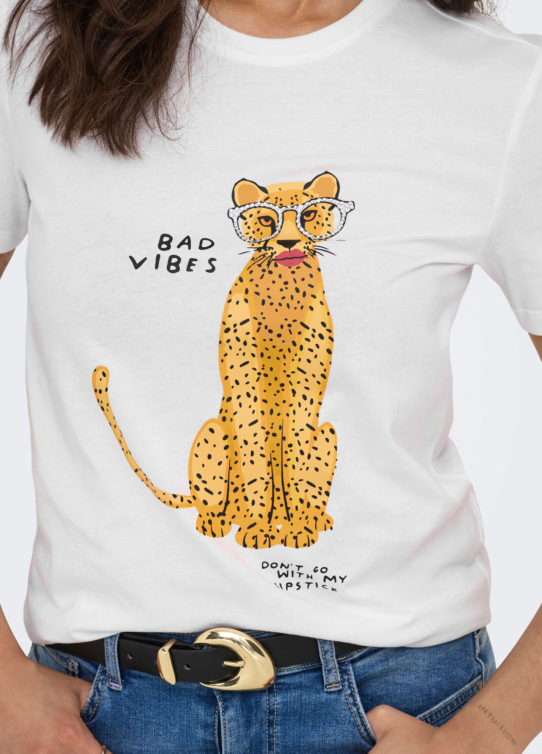 T-shirt con strass donna_4