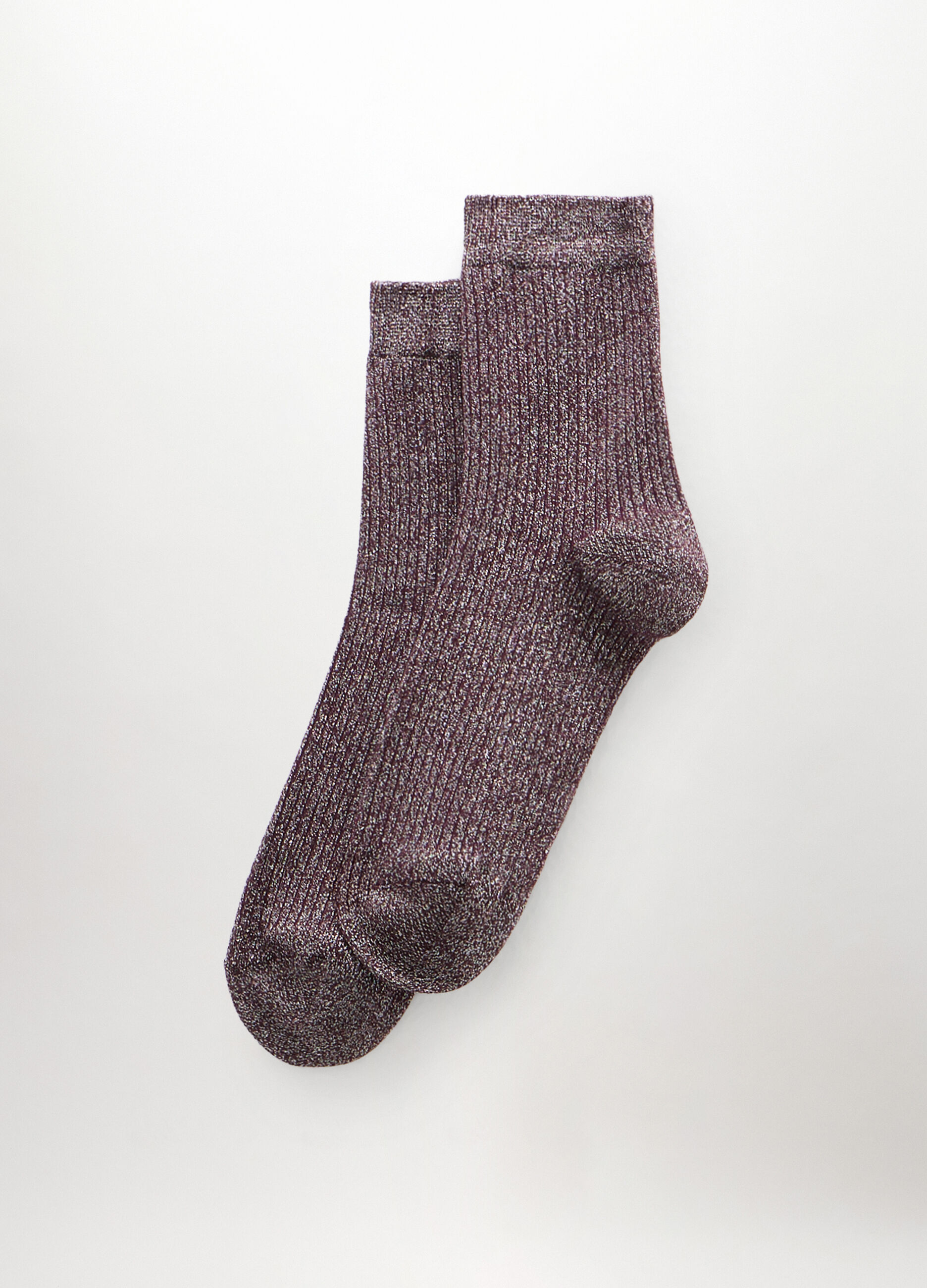 Calze misto cotone con filo lurex donna_0