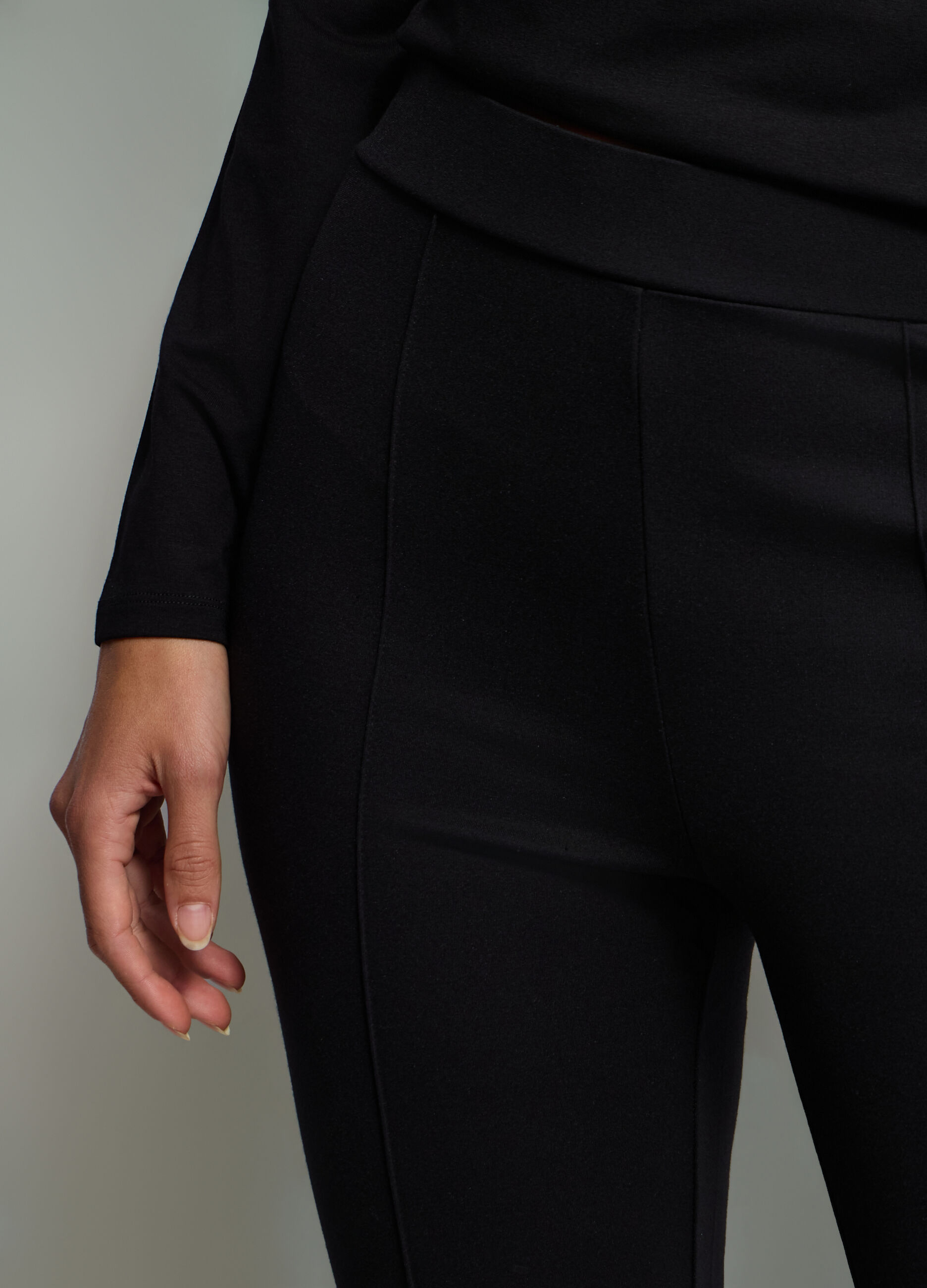Leggings Slim Fit in punto Milano di misto viscosa stretch donna_3