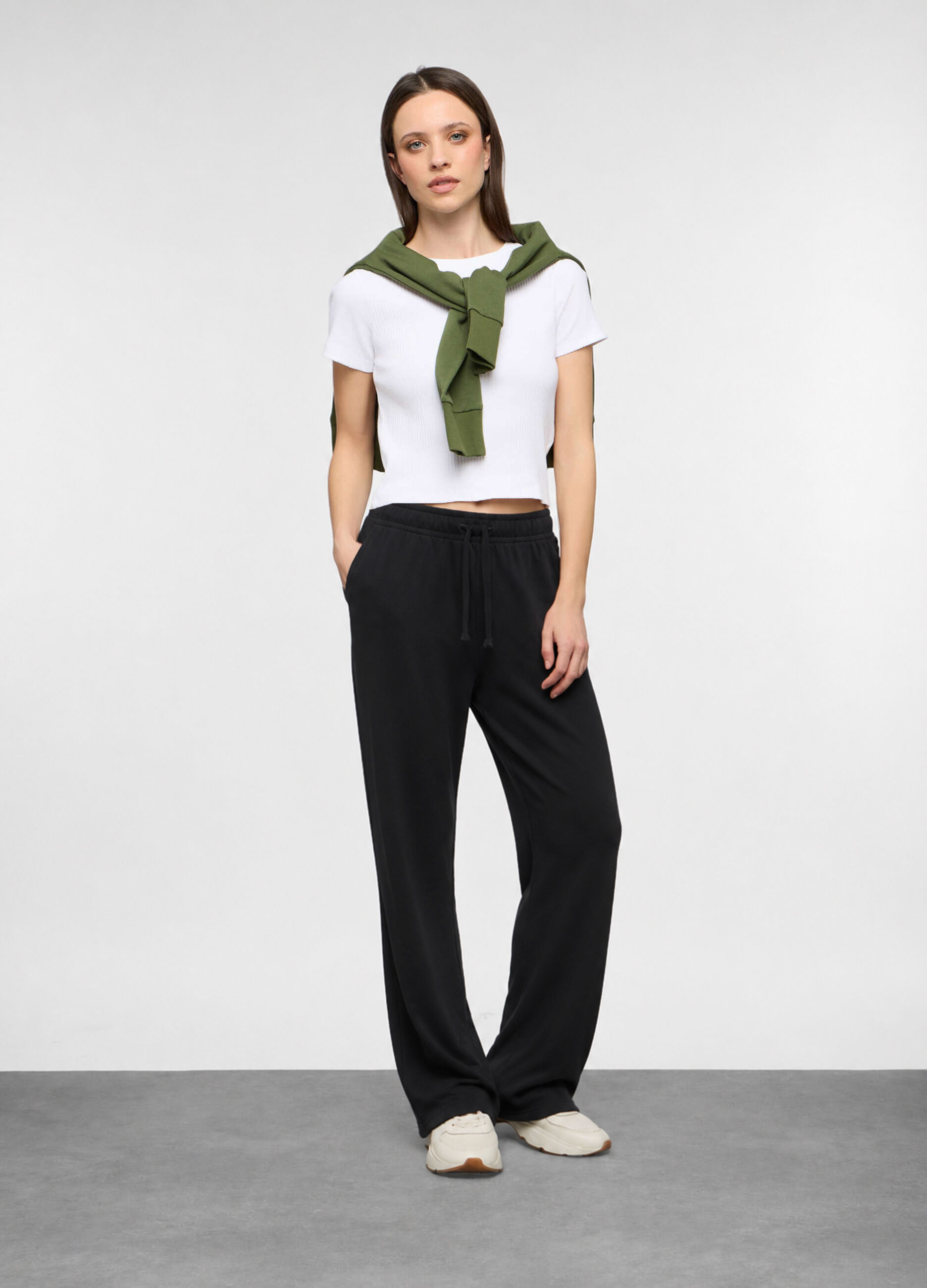 Jogger in french terry di puro cotone _0