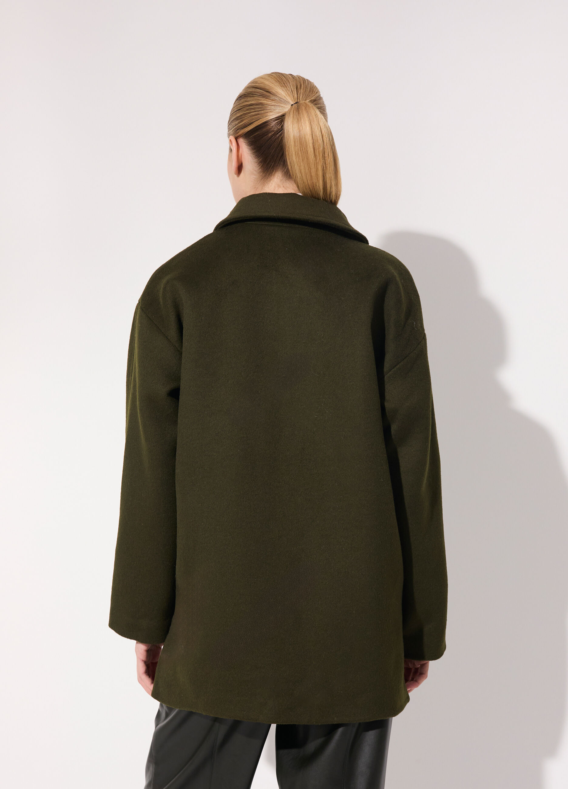 Cappotto montgomery corto in misto lana donna_2