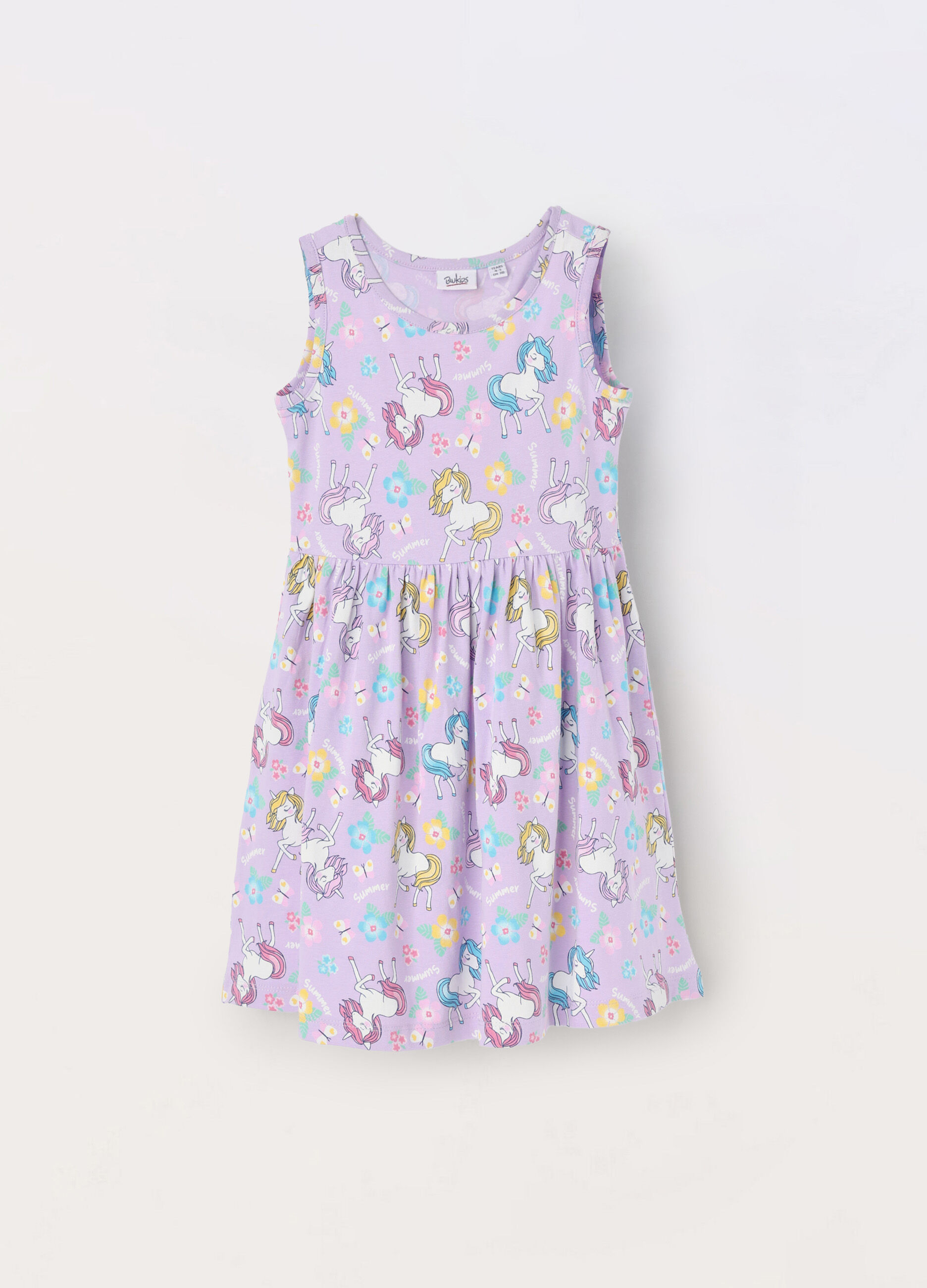 Vestito smanicato in jersey di cotone stretch bambina
