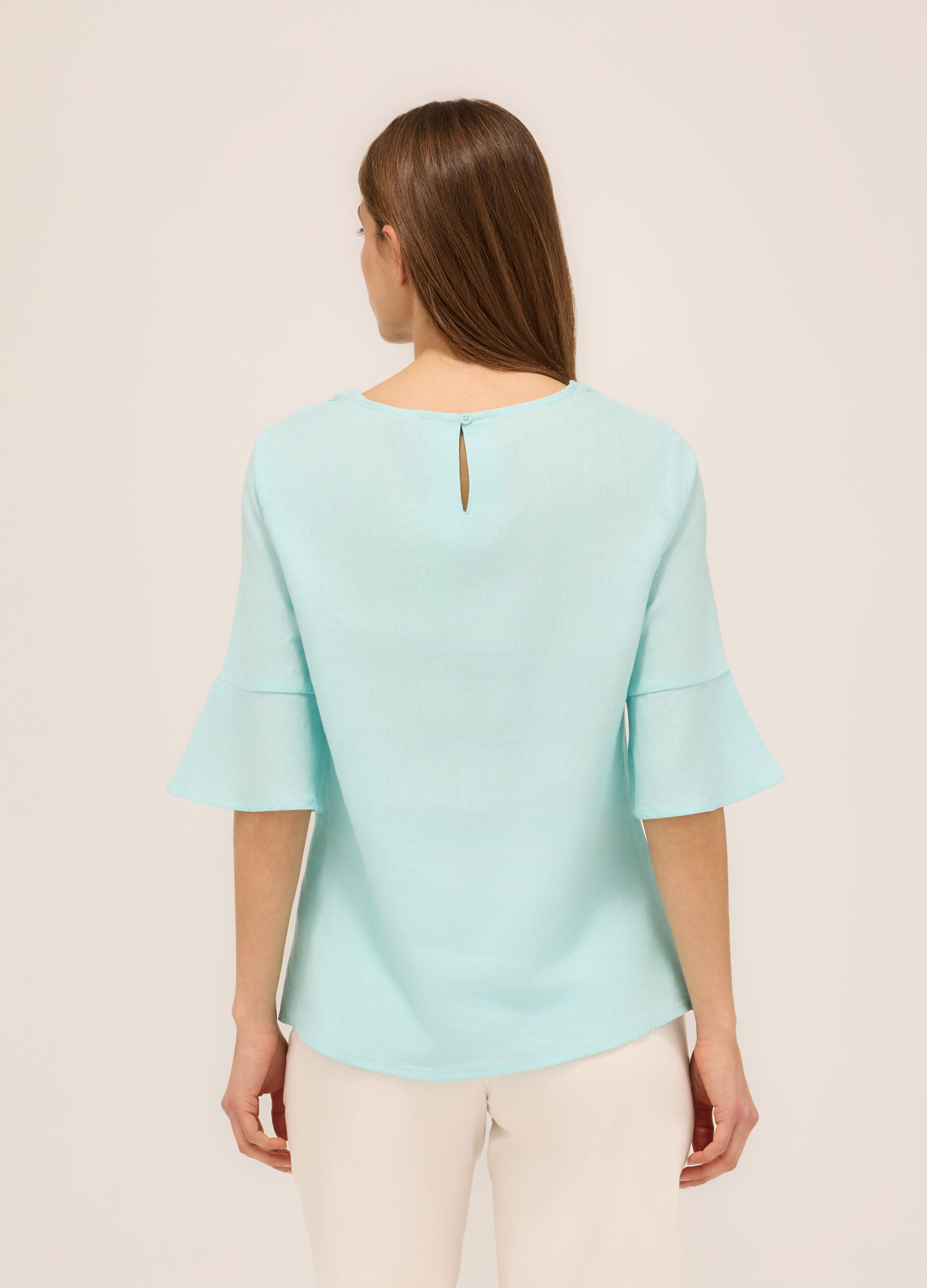 Blusa misto lino donna