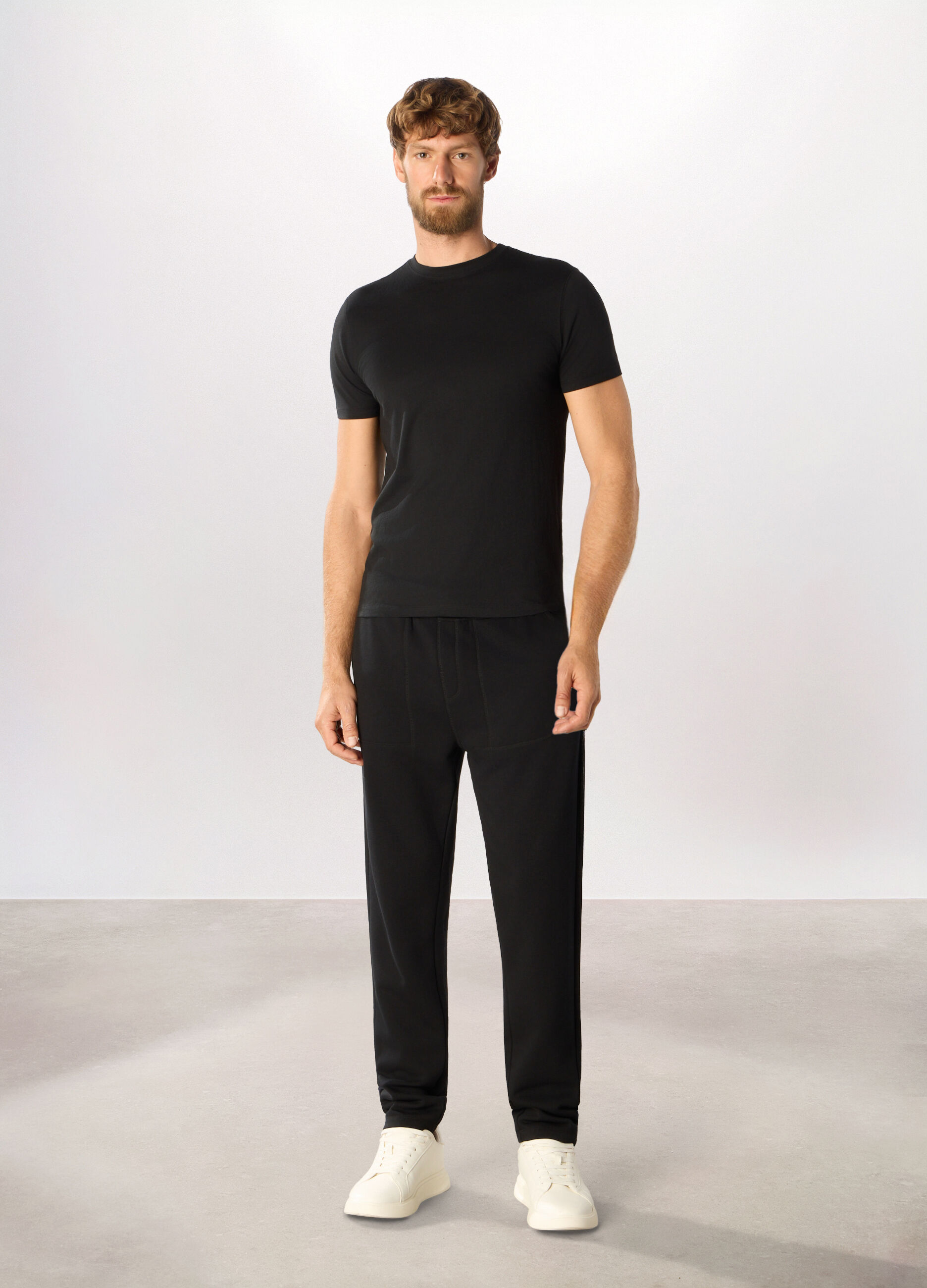 Jogger in felpa misto cotone uomo_0