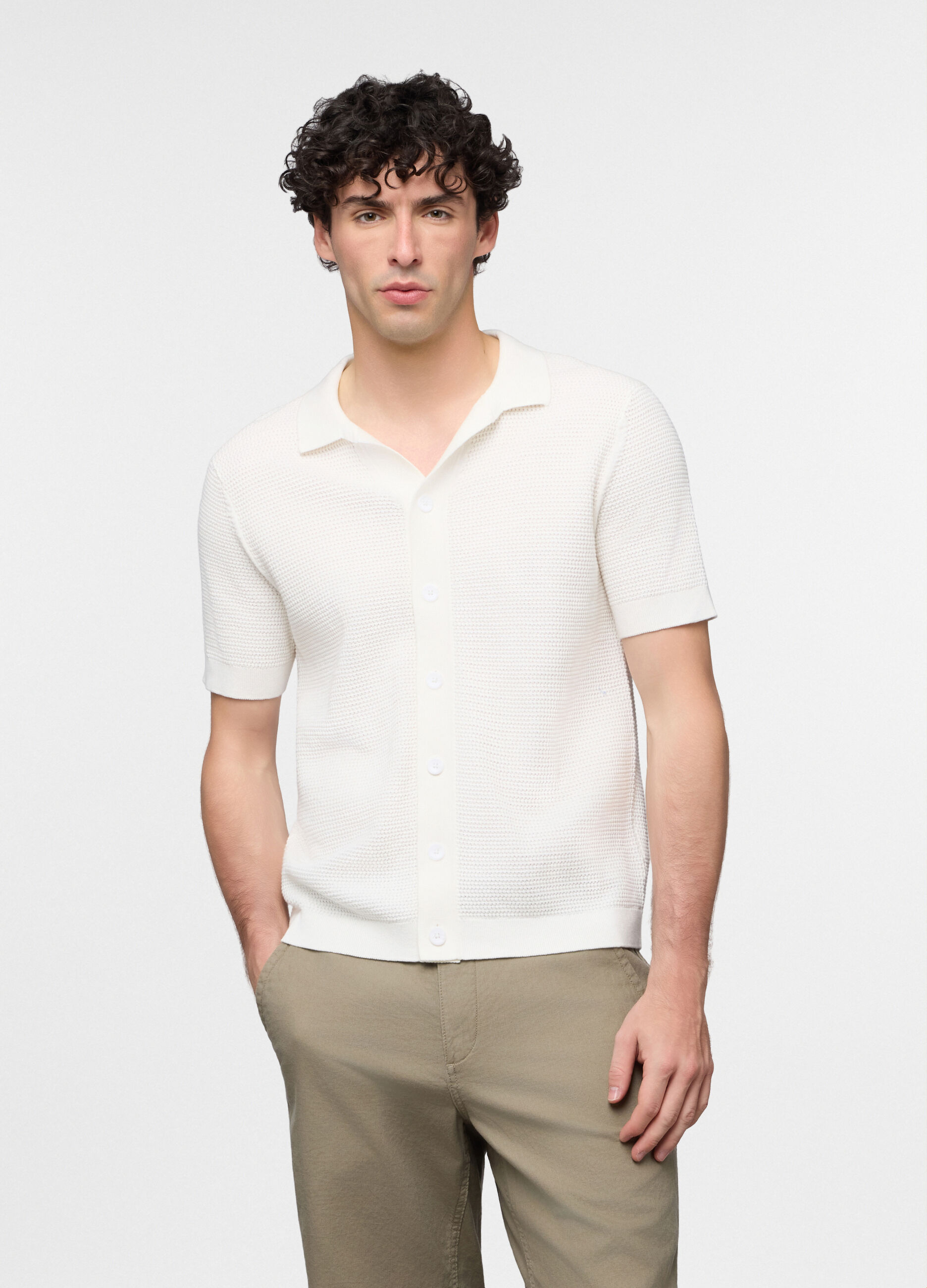 Polo a maniche corte in maglia uomo_0
